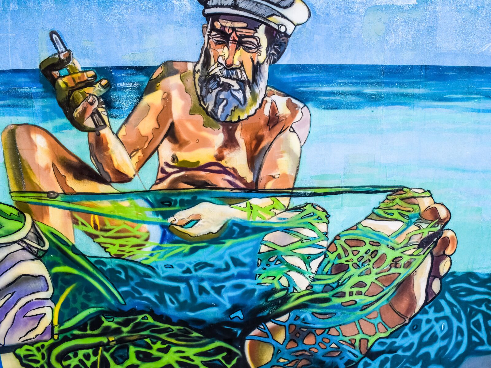 Nikon D3300 sample photo. Fisherman, nets, repairing photography