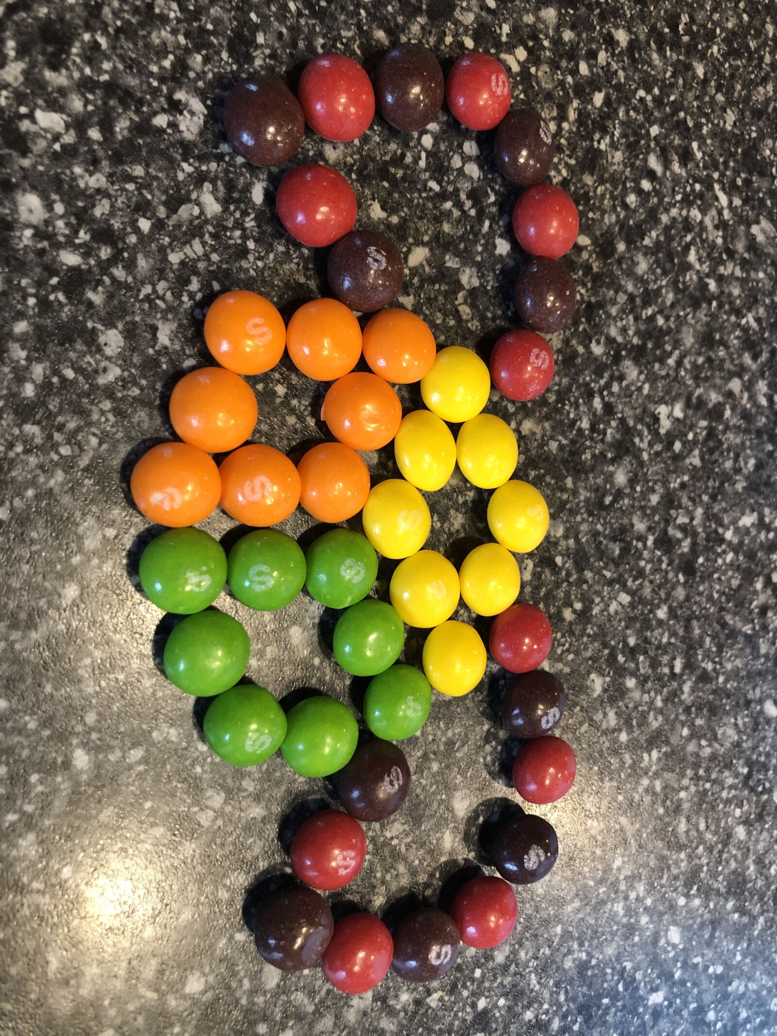 iPhone 8 Plus back dual camera 3.99mm f/1.8 sample photo. Skittles, skittle art, shapes photography