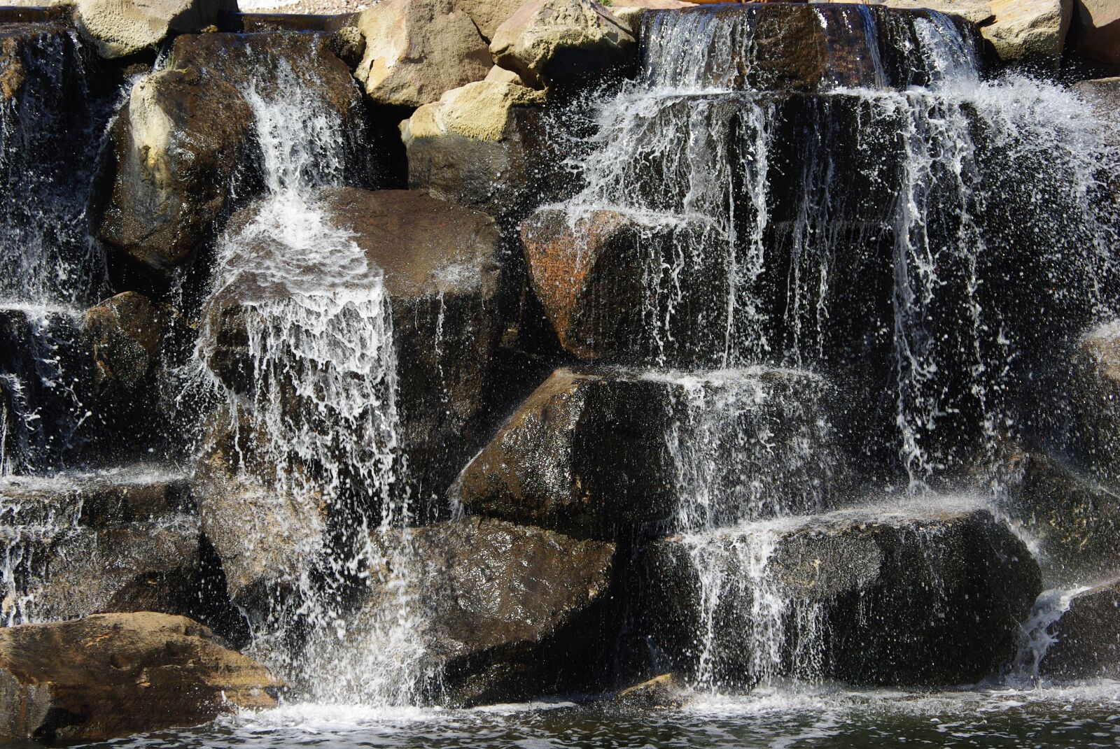 Pentax K200D sample photo. Waterfall, water, rocks photography