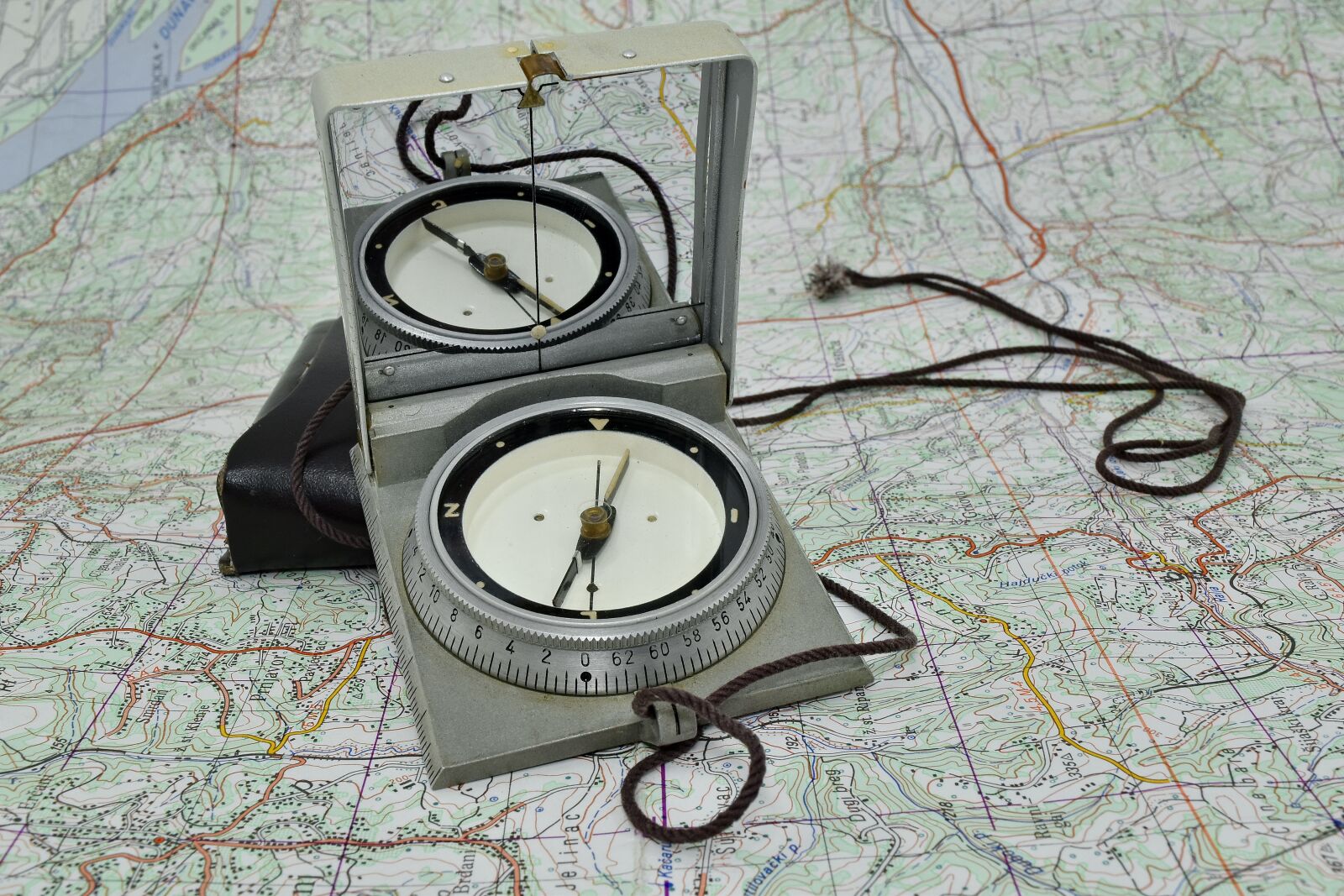 Nikon D5500 sample photo. Army, compass, magnet, map photography