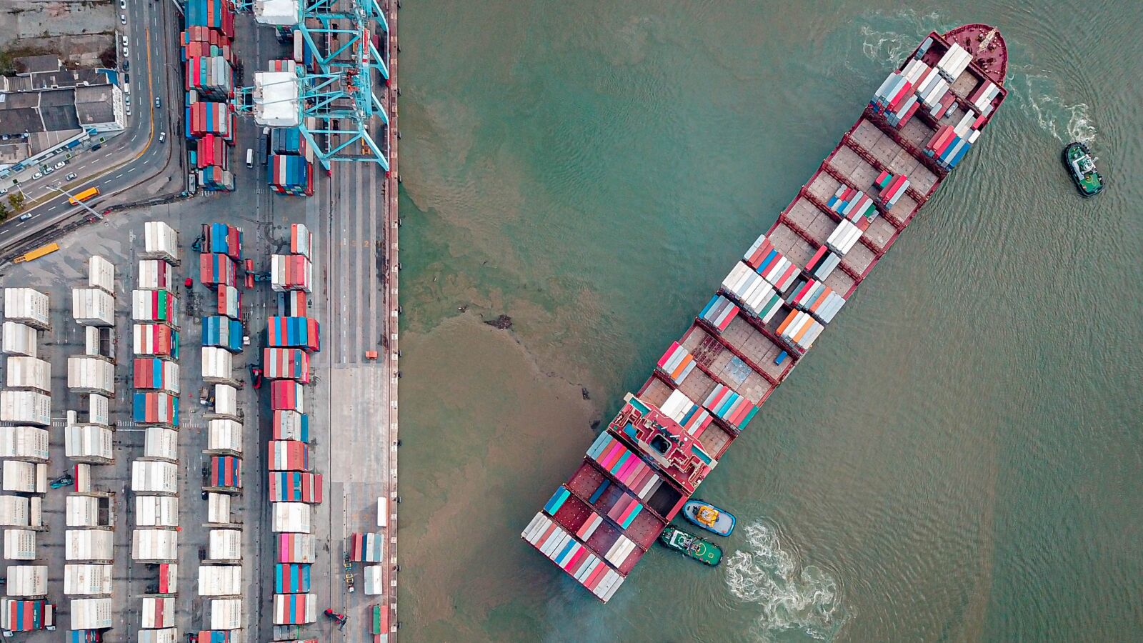 DJI FC220 sample photo. Shipping, container, terminal photography