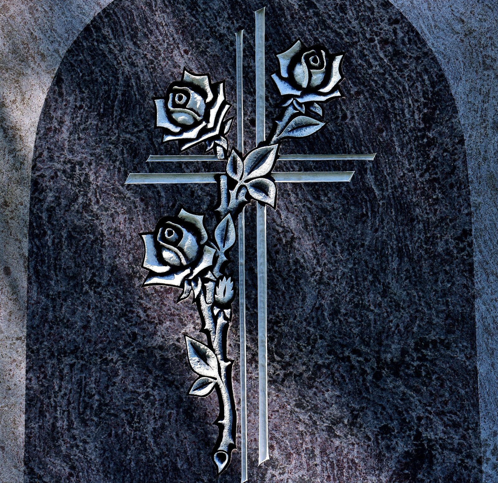 Nikon D7200 sample photo. Cross, granite slab, pattern photography