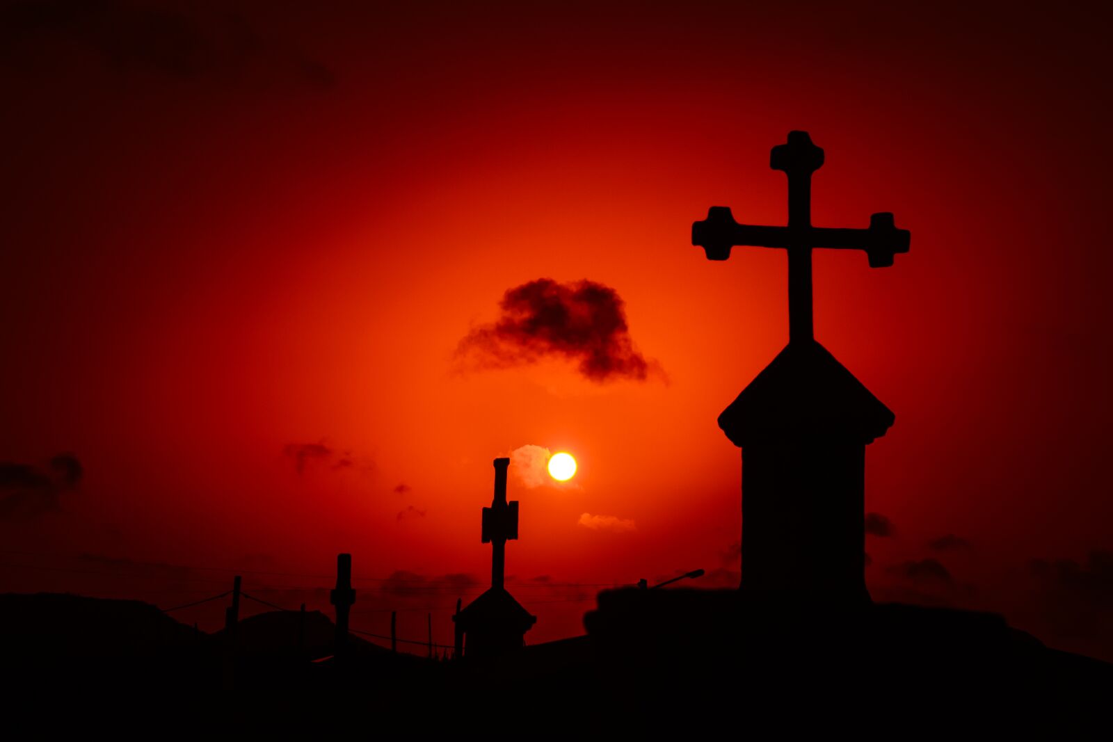 Nikon D3100 sample photo. Cross, sunset, curacao photography