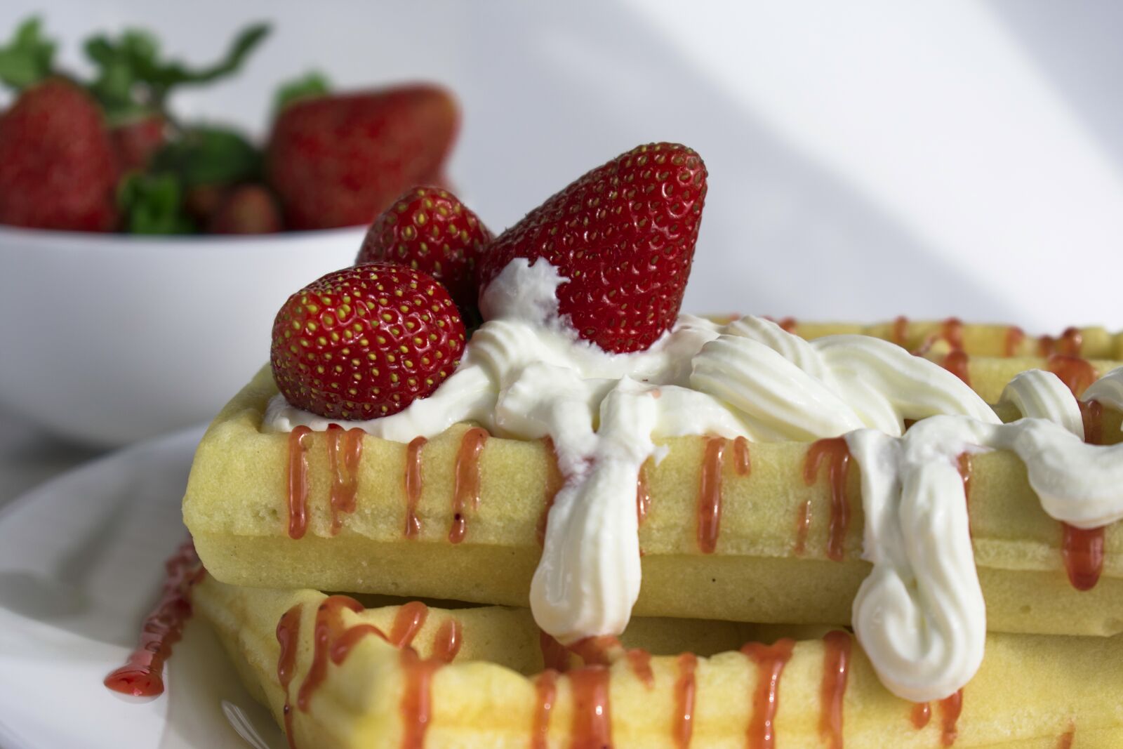 Nikon D3400 sample photo. Wafer, viennese waffles, dessert photography