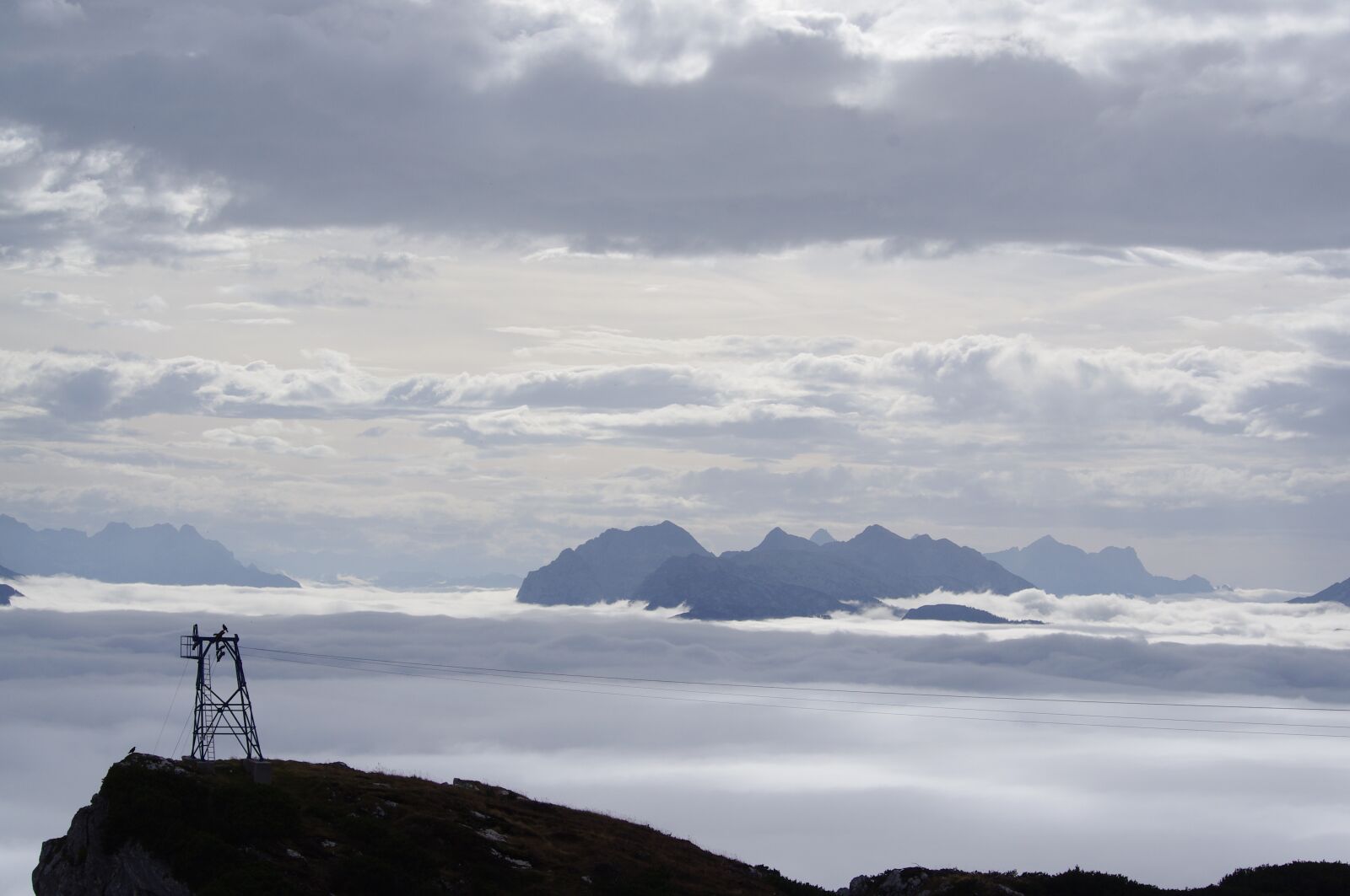 Pentax K-x sample photo. Cable car, summit, above photography