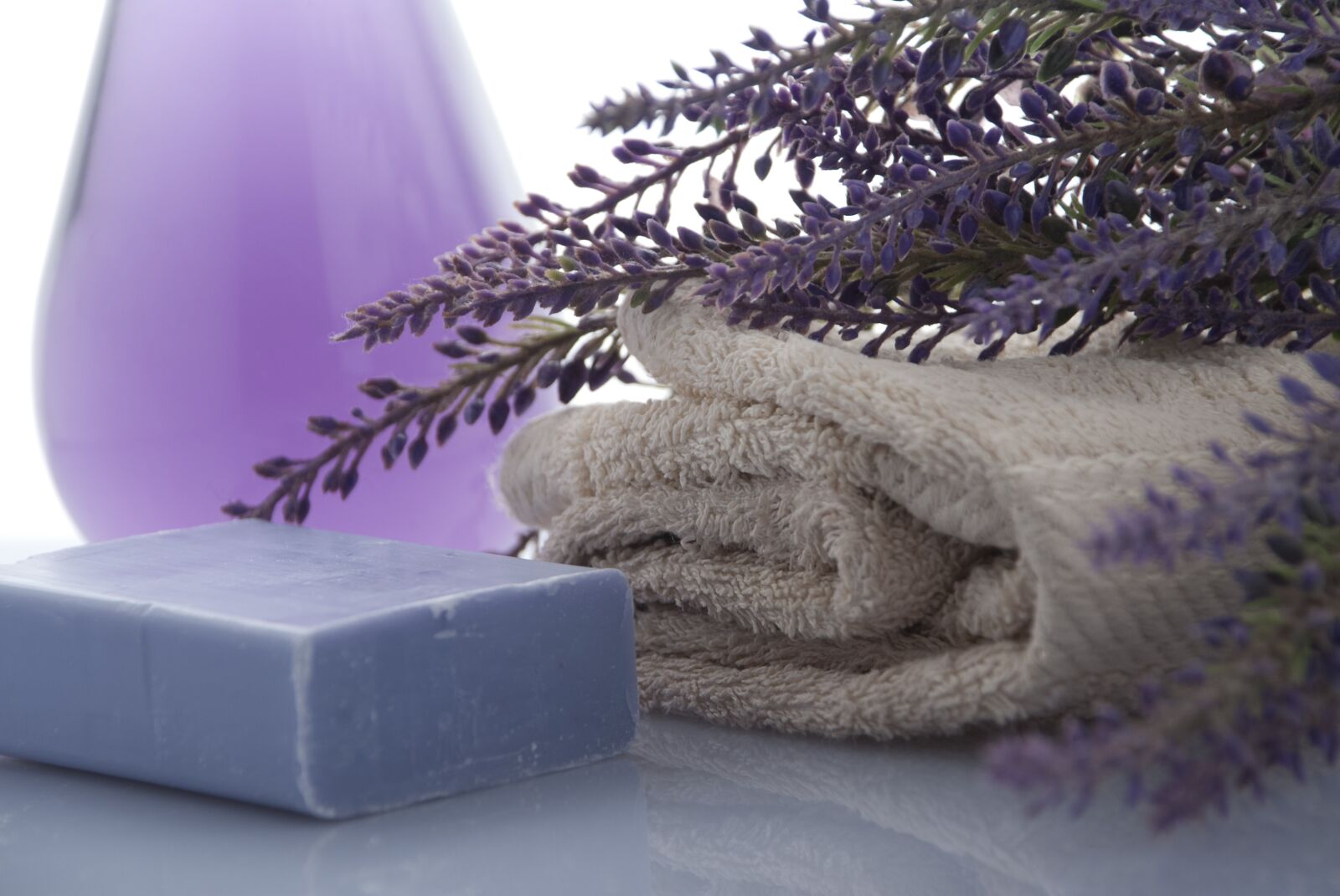 Nikon D80 sample photo. Lavender, soap, towels photography