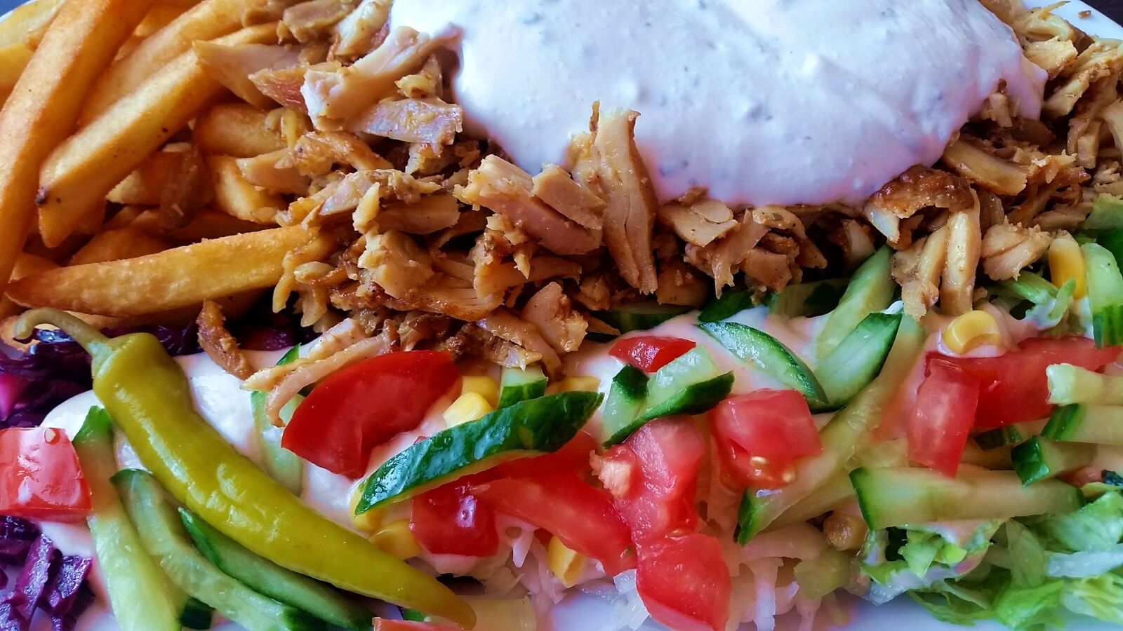 Samsung Galaxy S5 sample photo. Doner kebab, donerteller, zaziki photography