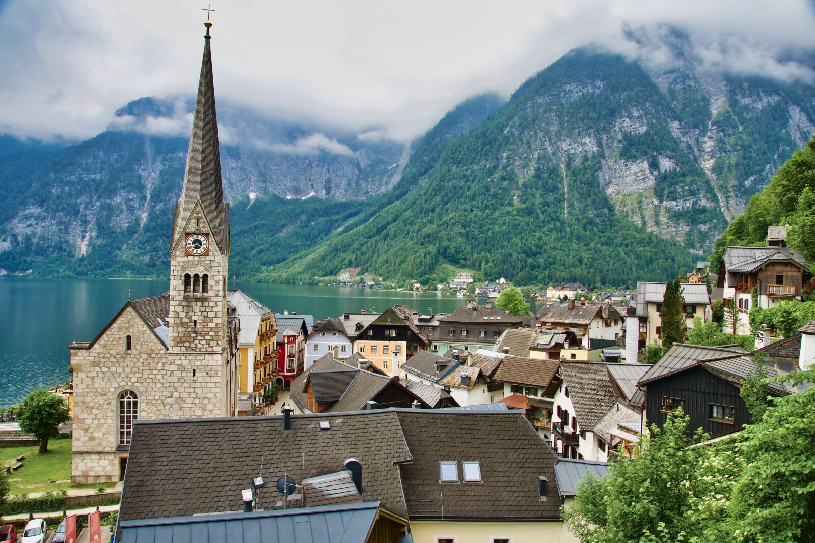 Sony a6500 sample photo. Church, hallstatt, mountains photography