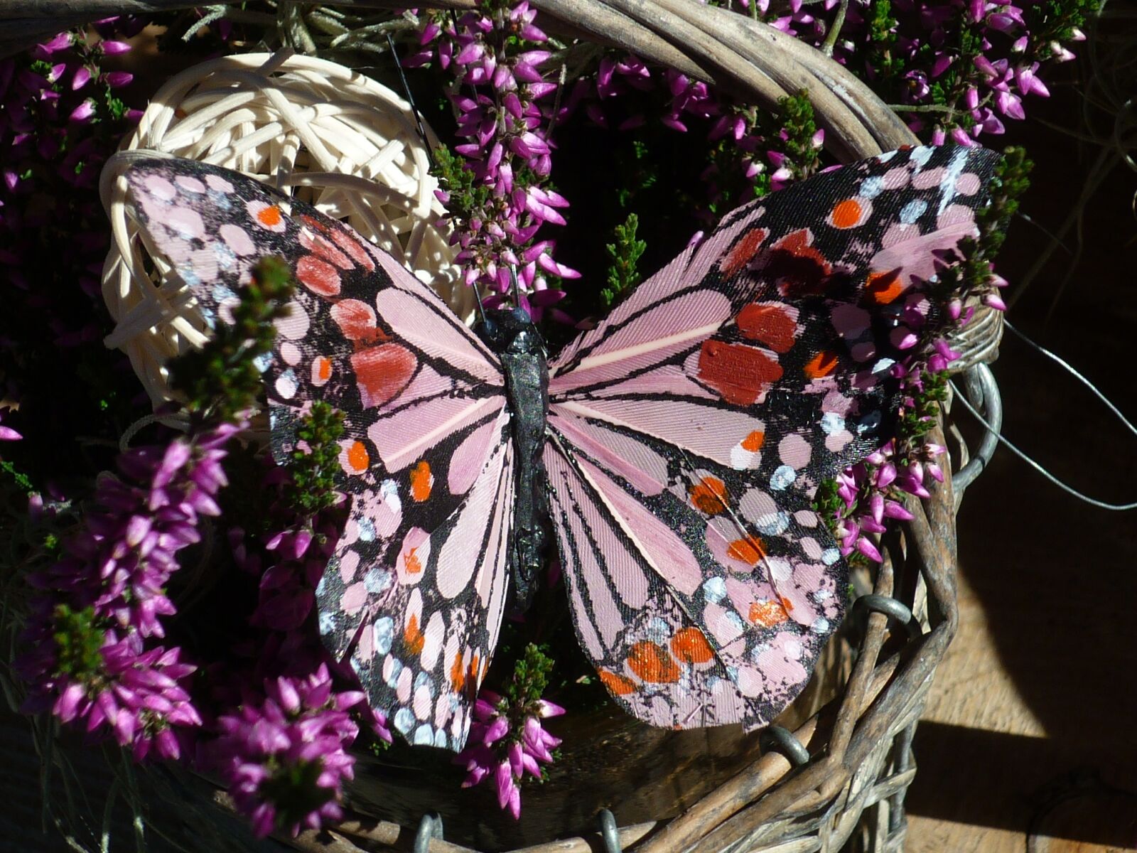 Panasonic Lumix DMC-FS6 sample photo. Flower arrangement, floristry, butterfly photography