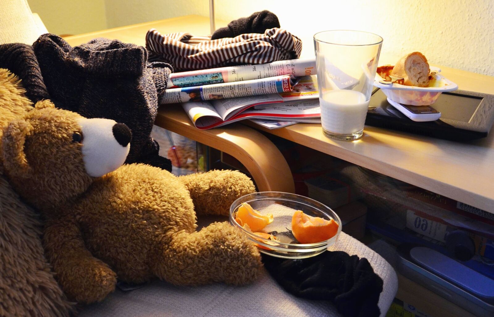 Nikon D5100 sample photo. Teddy bear, milk, cup photography