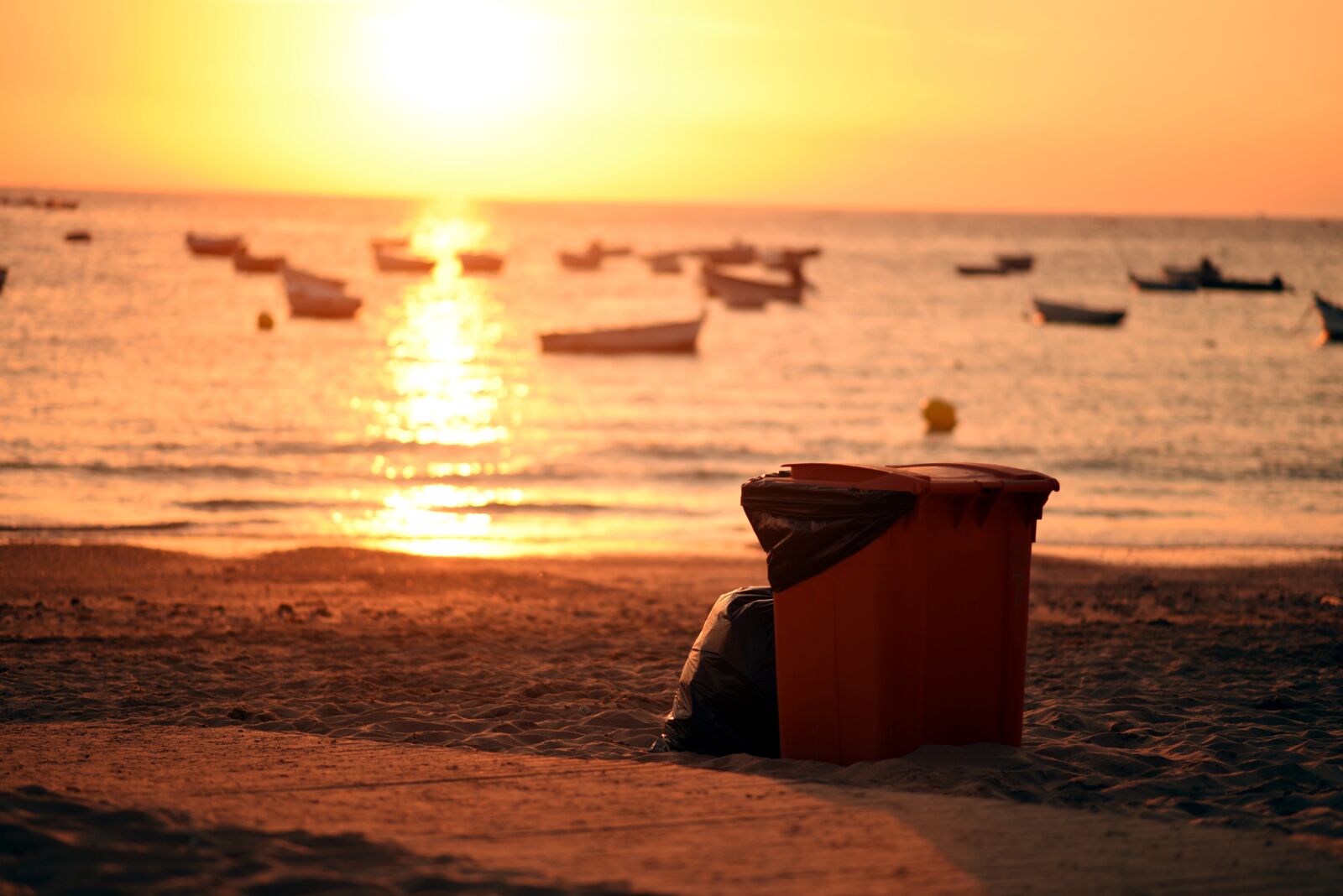 Nikon D750 sample photo. Beach, sunset, container photography