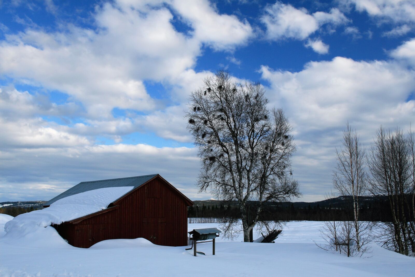 Canon EOS 30D sample photo. Winter, cloud, barn photography