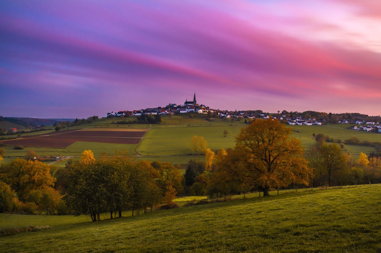 Nikon D750 sample photo. Village, sunset, pink photography