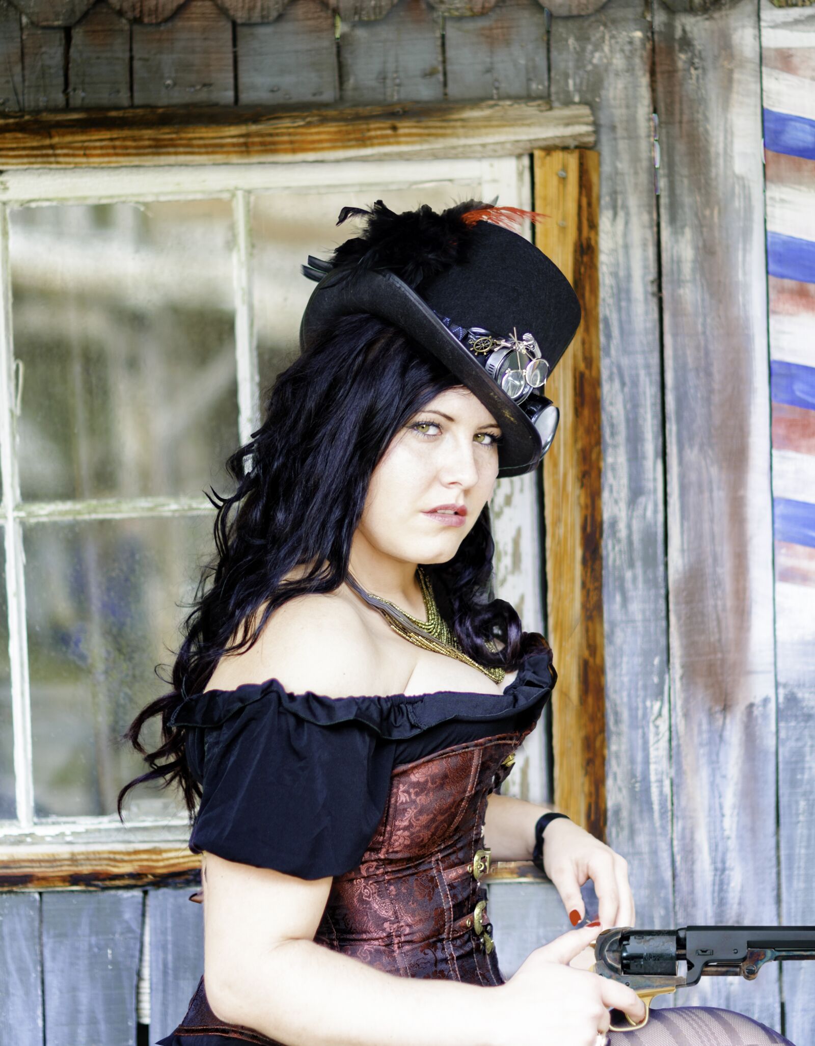 Nikon D5100 sample photo. Pretty girl, western, steam photography