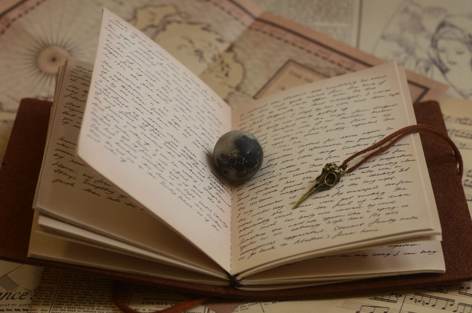 Nikon D3200 sample photo. Paper, book, moon photography
