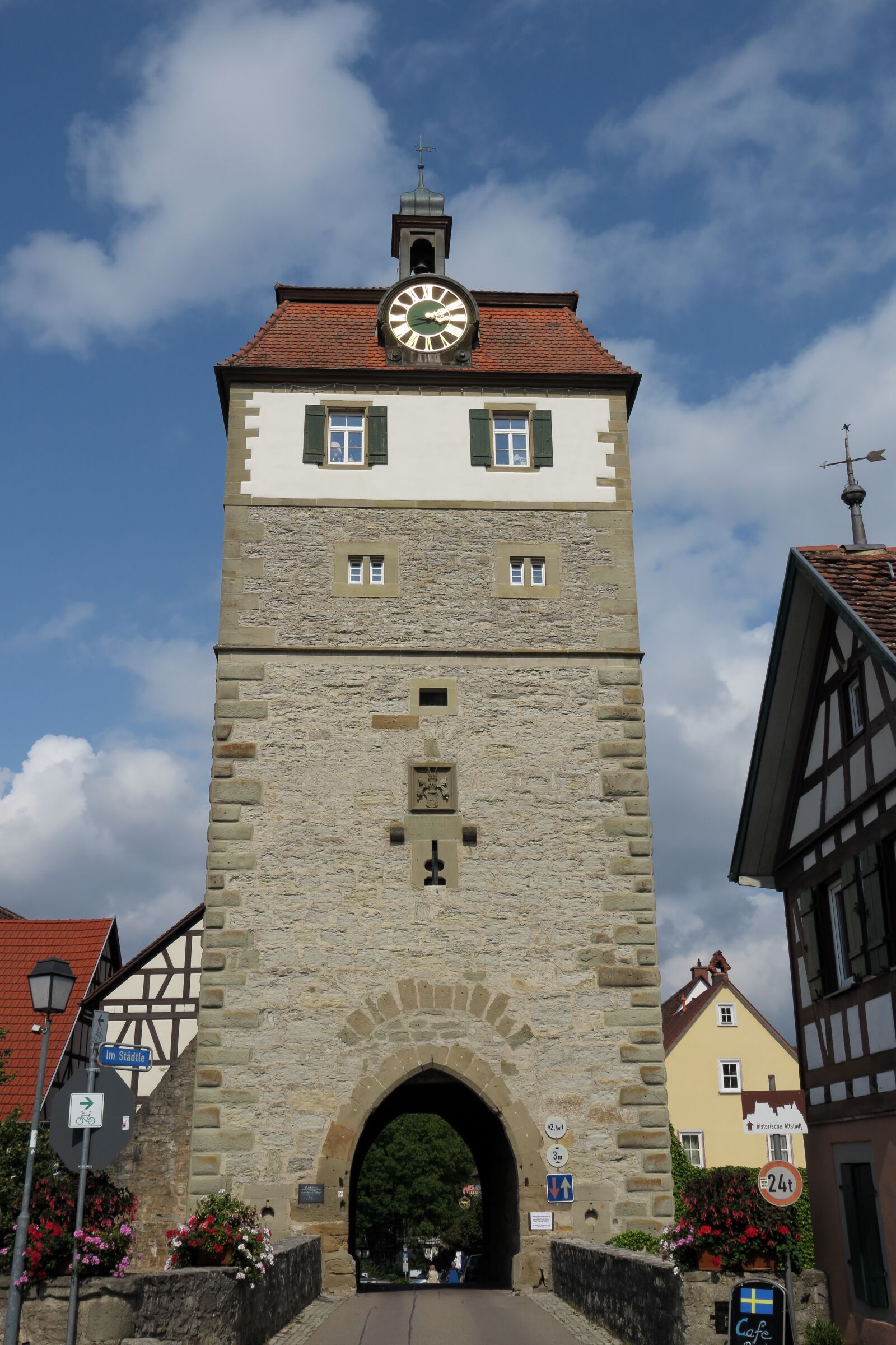Canon PowerShot G3 X sample photo. Vellberg, gate tower, clock photography