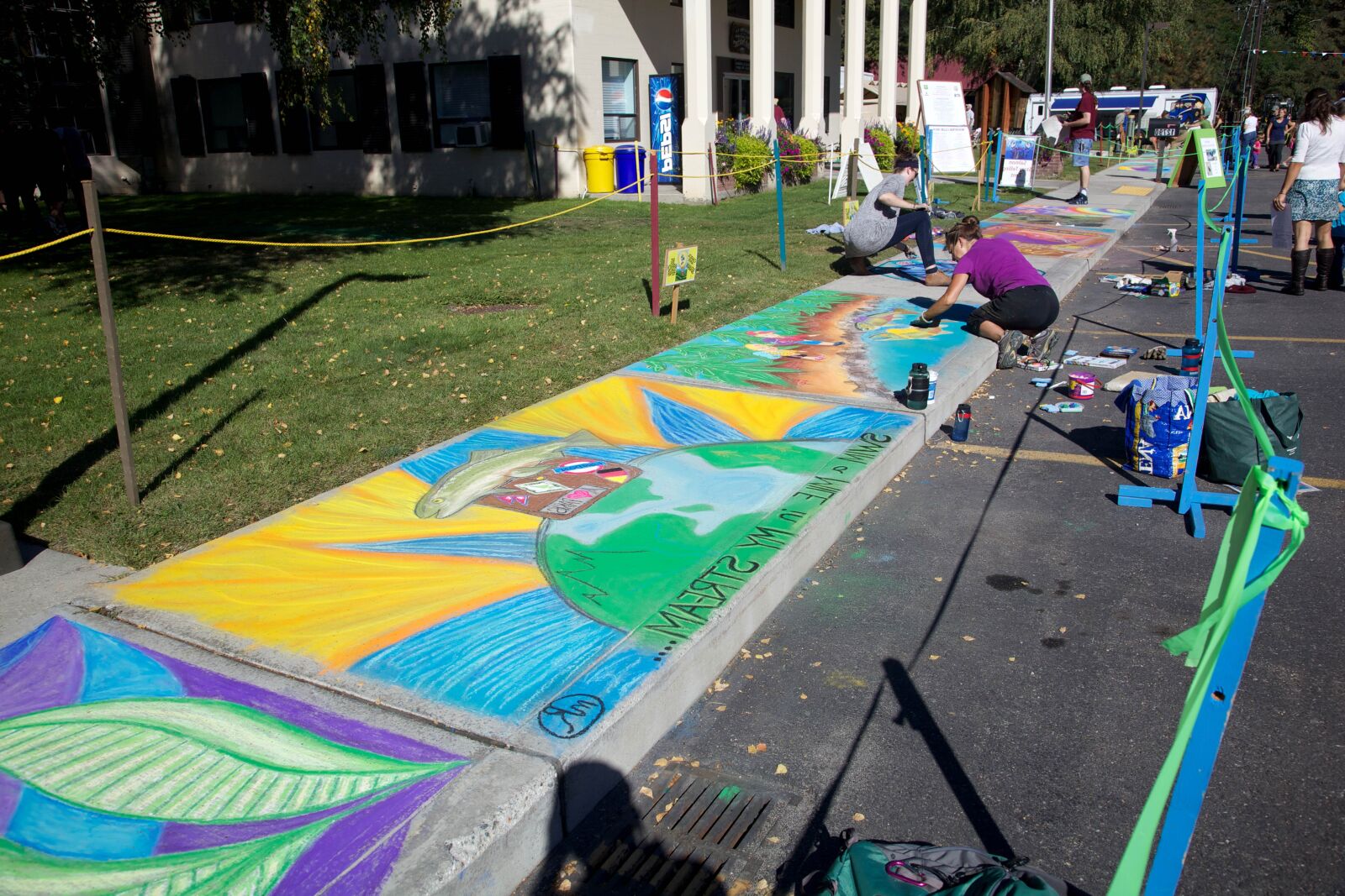 Canon EOS 5D Mark II sample photo. Sidewalk, chalk, art, nature photography