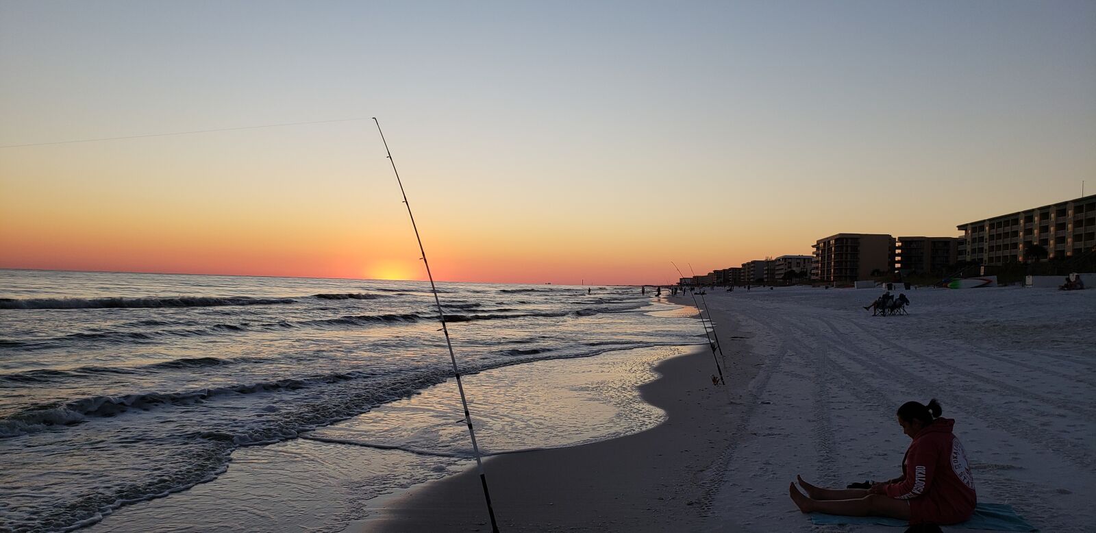 Samsung Galaxy S9 sample photo. Sunrise, surf fishing, beach photography
