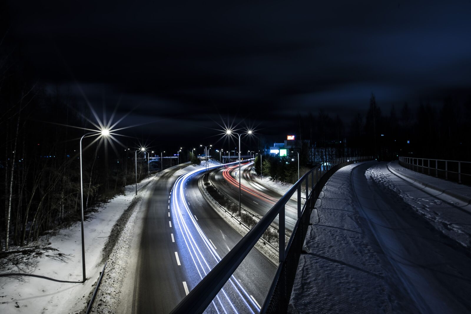 Nikon D750 sample photo. Highway, colors, night photography