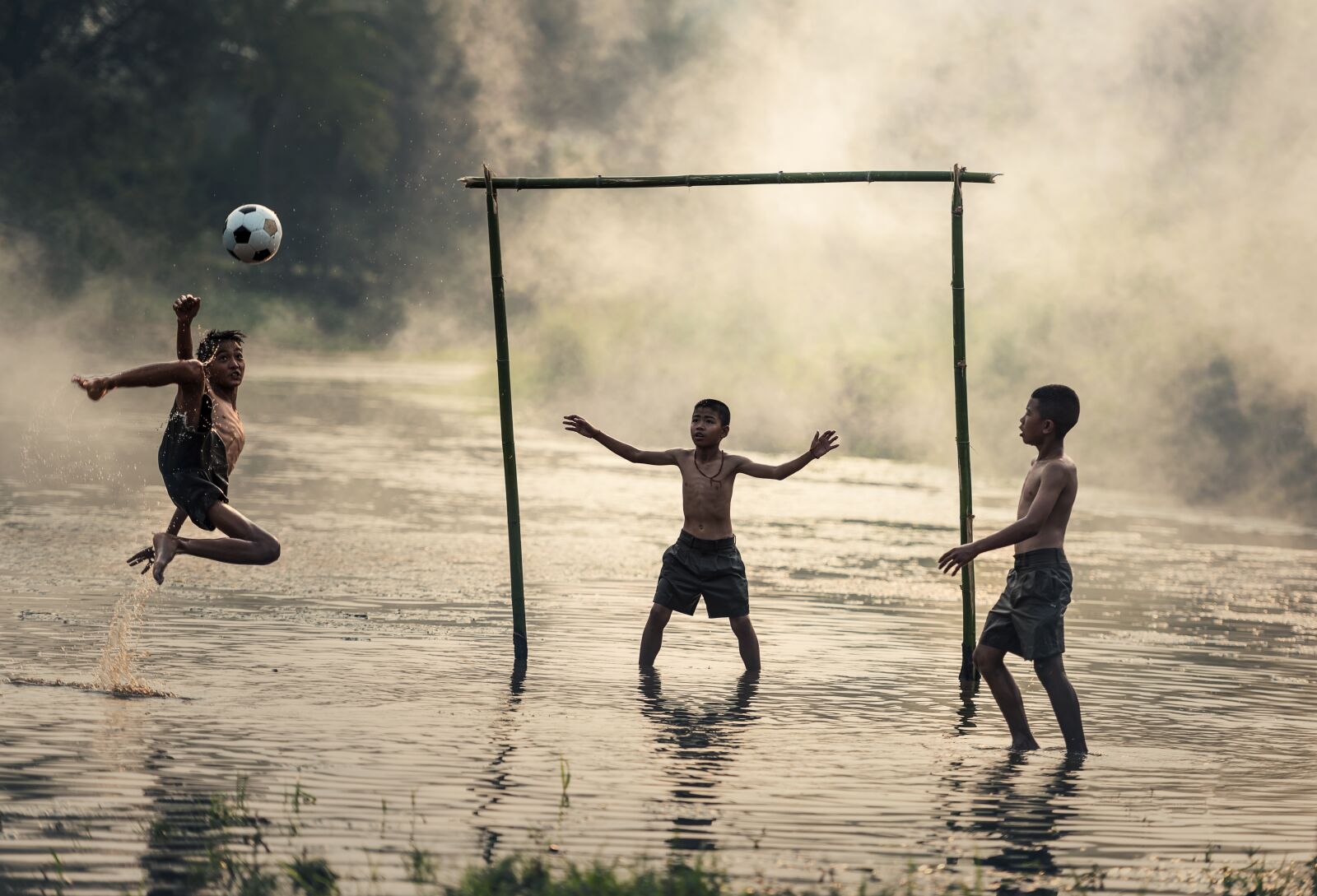 Nikon D810 sample photo. Jump, ball, boys photography