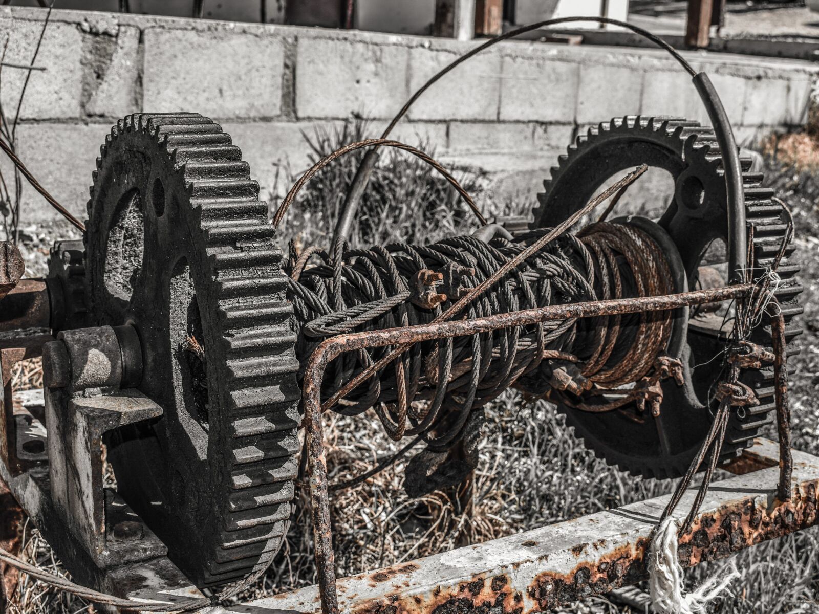 Nikon D3300 sample photo. Winch, boat winch, rusty photography