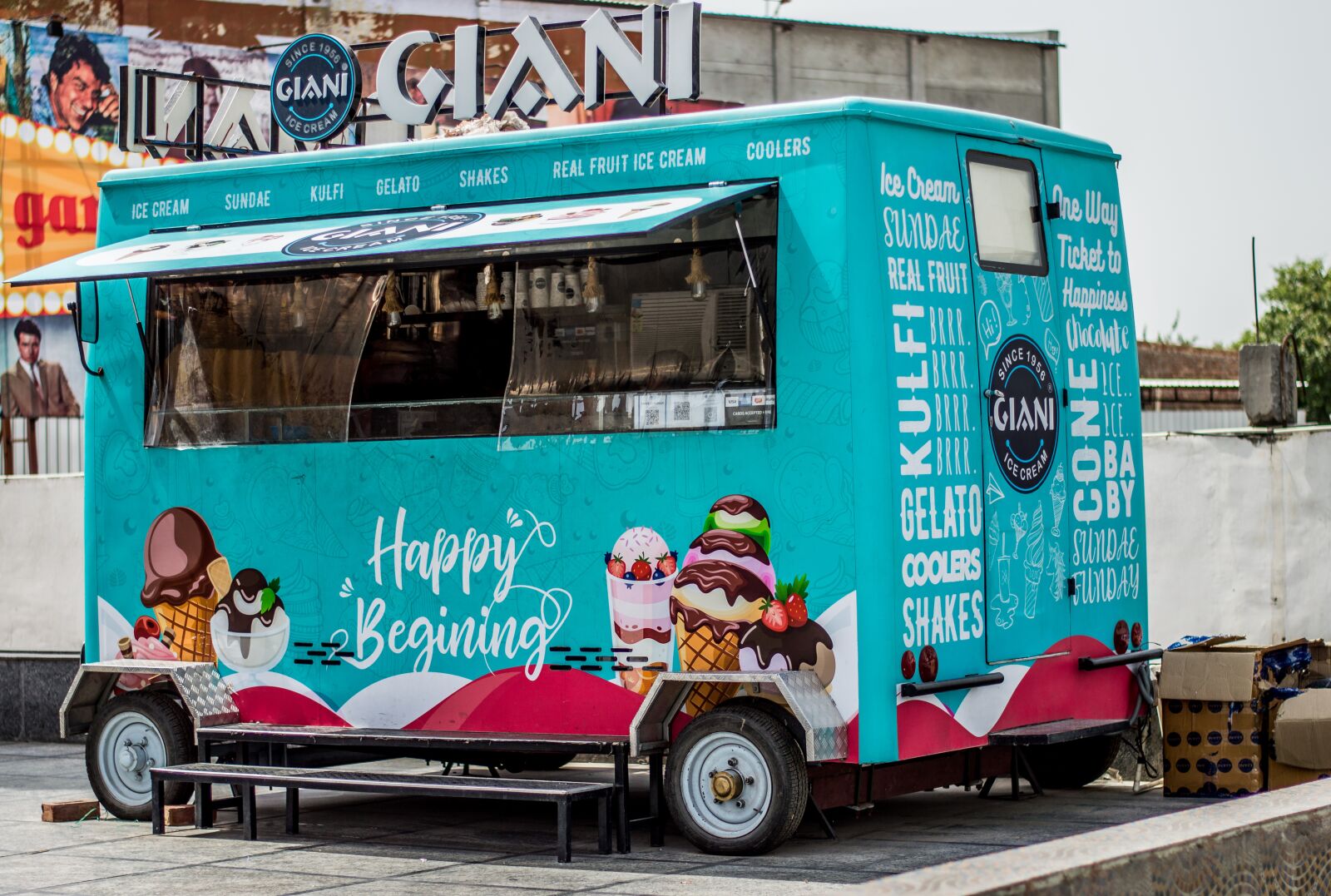 Nikon D3200 sample photo. Ice cream parlor, vehicle photography