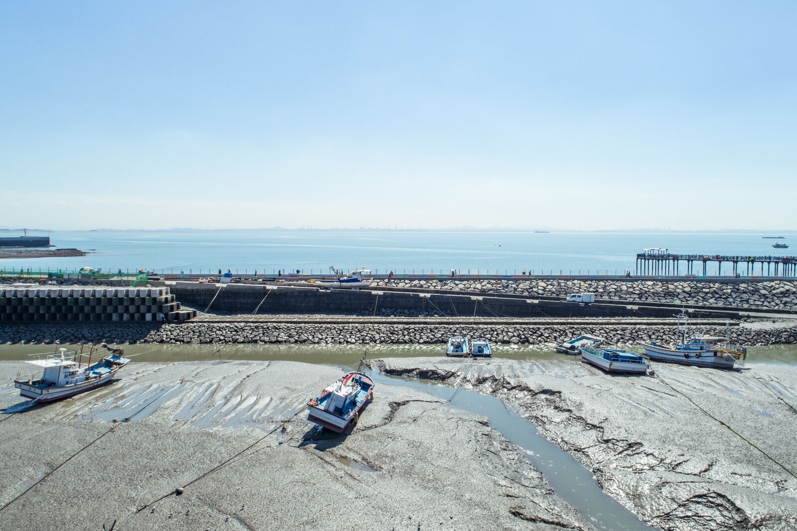 DJI FC6310 sample photo. Sea, dock, times photography