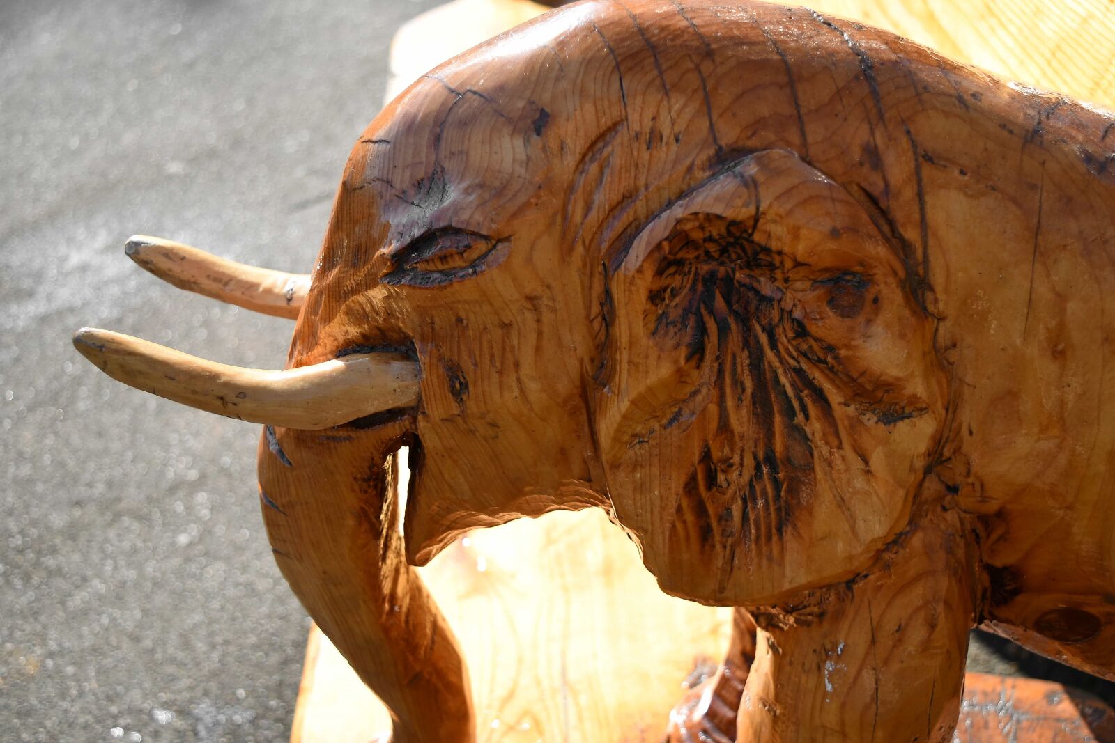Nikon D5500 sample photo. Carving, wooden, elephant, portrait photography