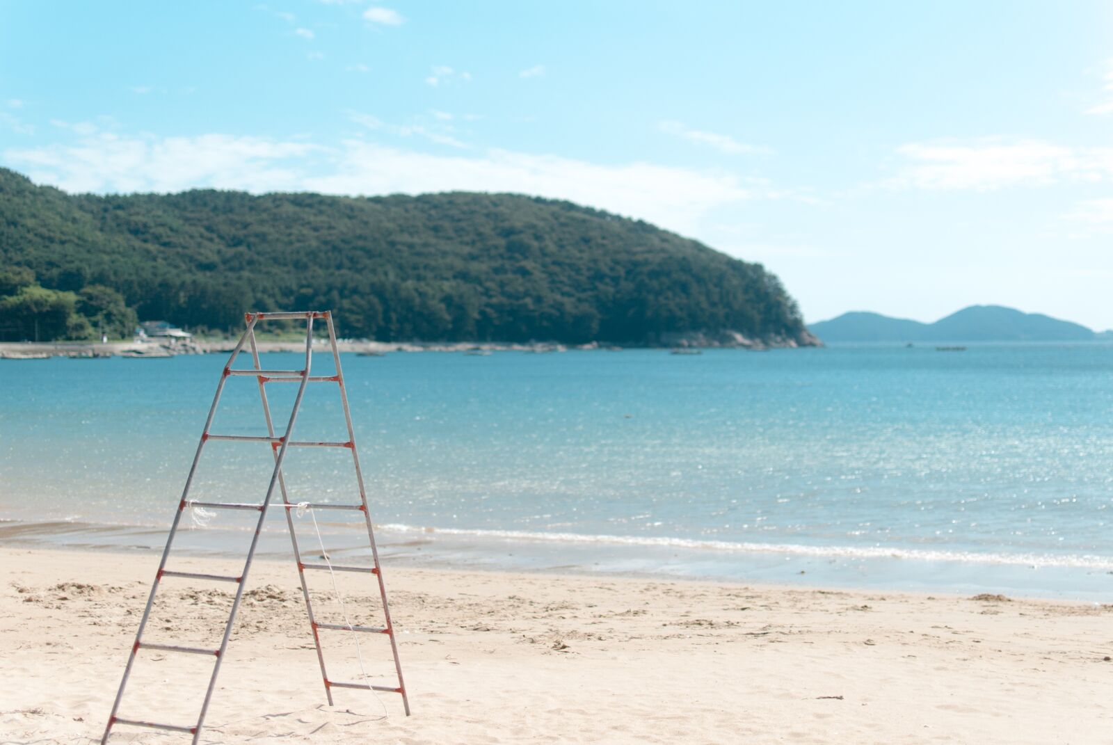 Nikon D200 sample photo. Sea, ladder, white sandy photography
