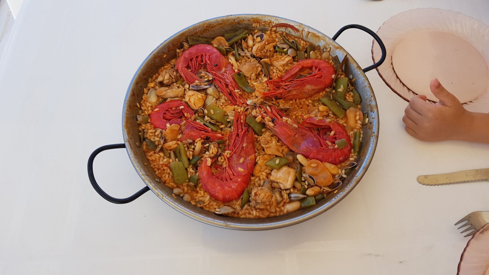 Samsung Galaxy S8+ sample photo. Paella, prawn, rice photography