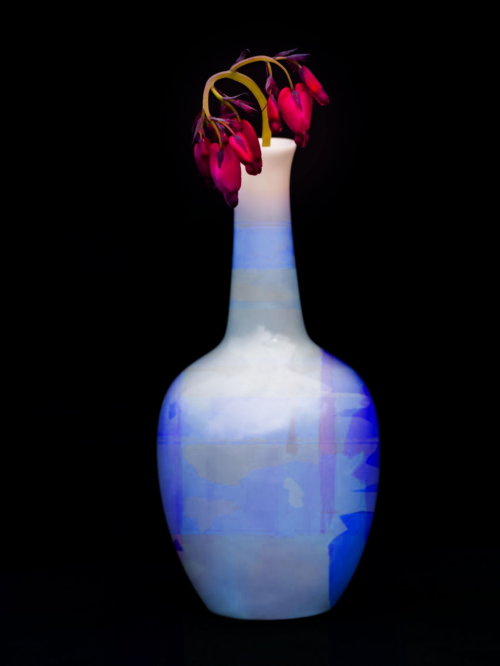 LUMIX G VARIO 45-200/F4.0-5.6II sample photo. Vase, bleeding heart, still photography