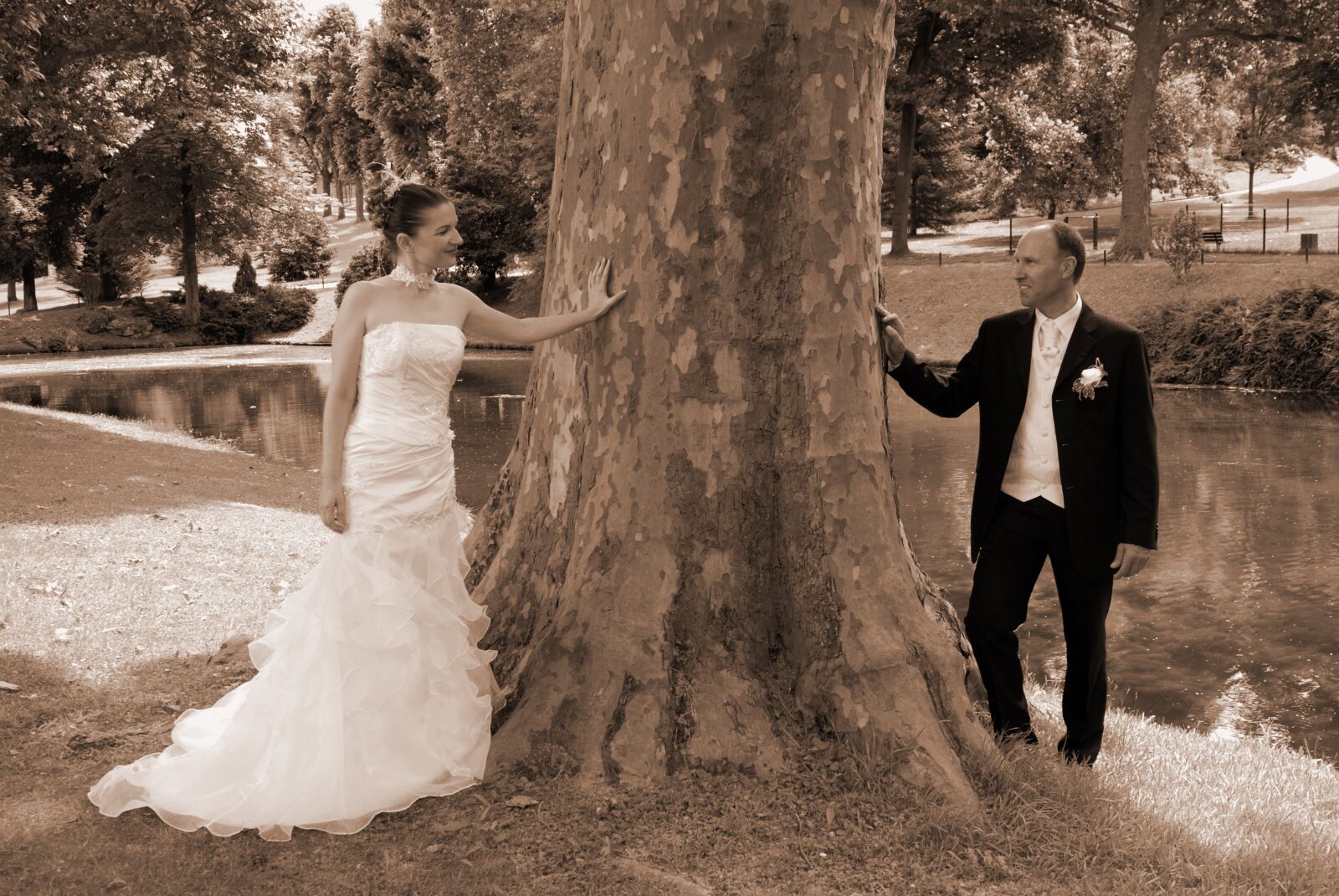 Nikon D80 sample photo. Wedding, sepia, france photography