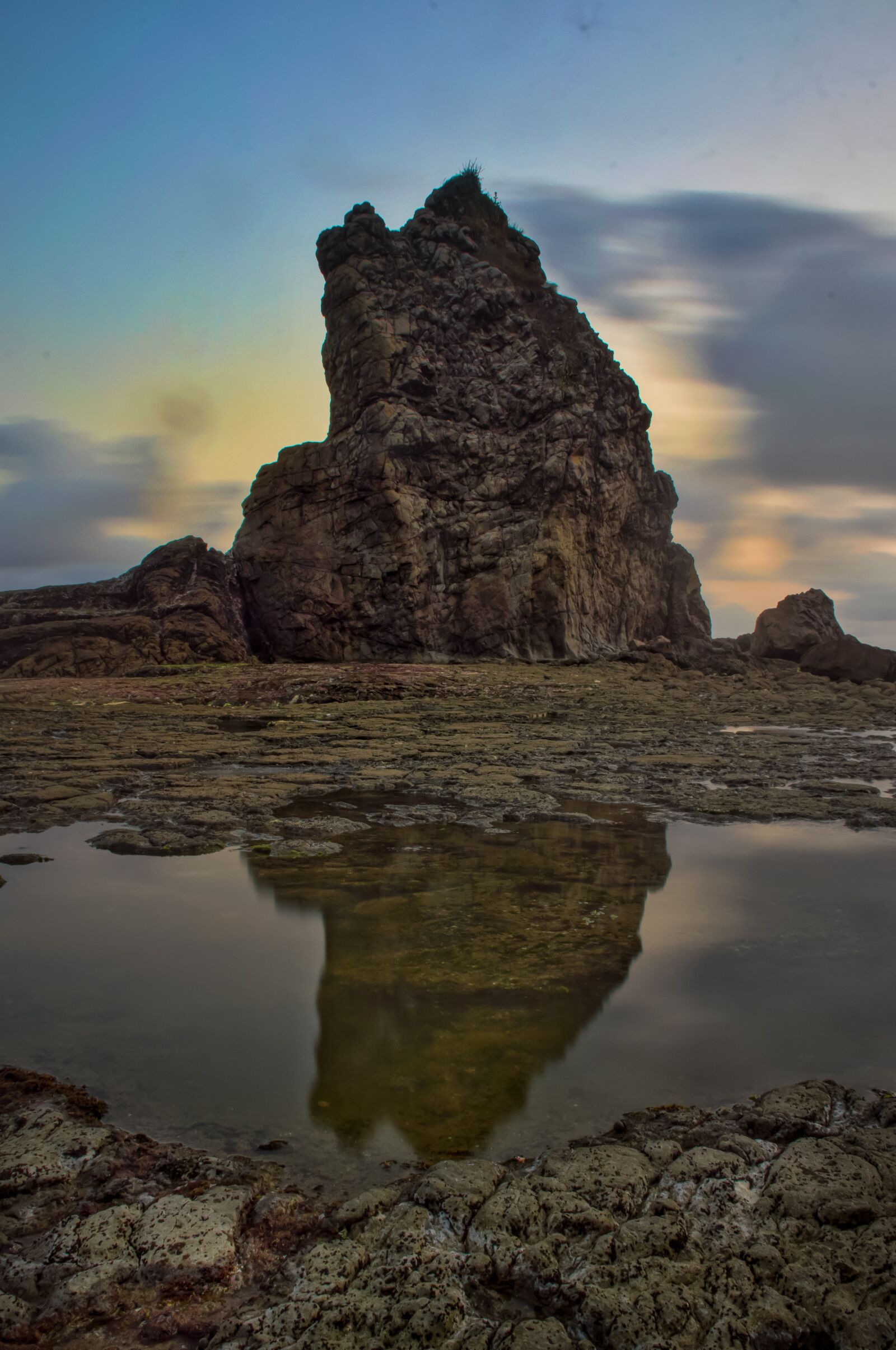Nikon D3200 sample photo. Stone, sunset, water photography
