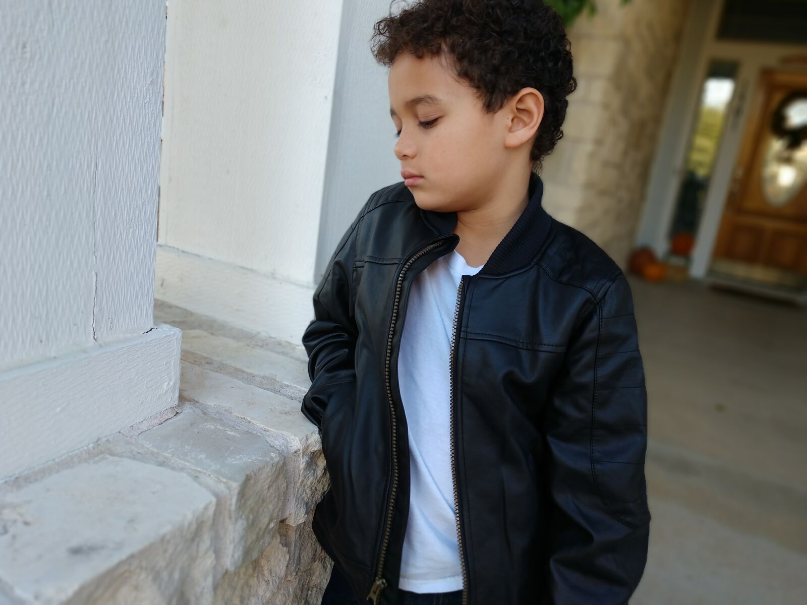 Motorola Moto Z (2) sample photo. Boy, kid, leather jacket photography