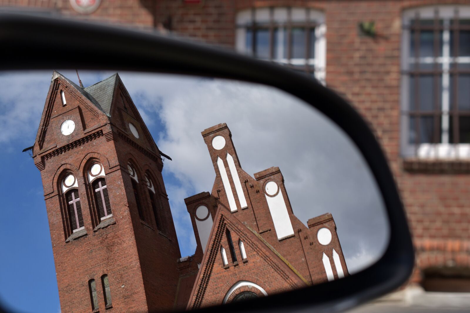 Nikon D3400 sample photo. Church, rearview mirror, reflection photography