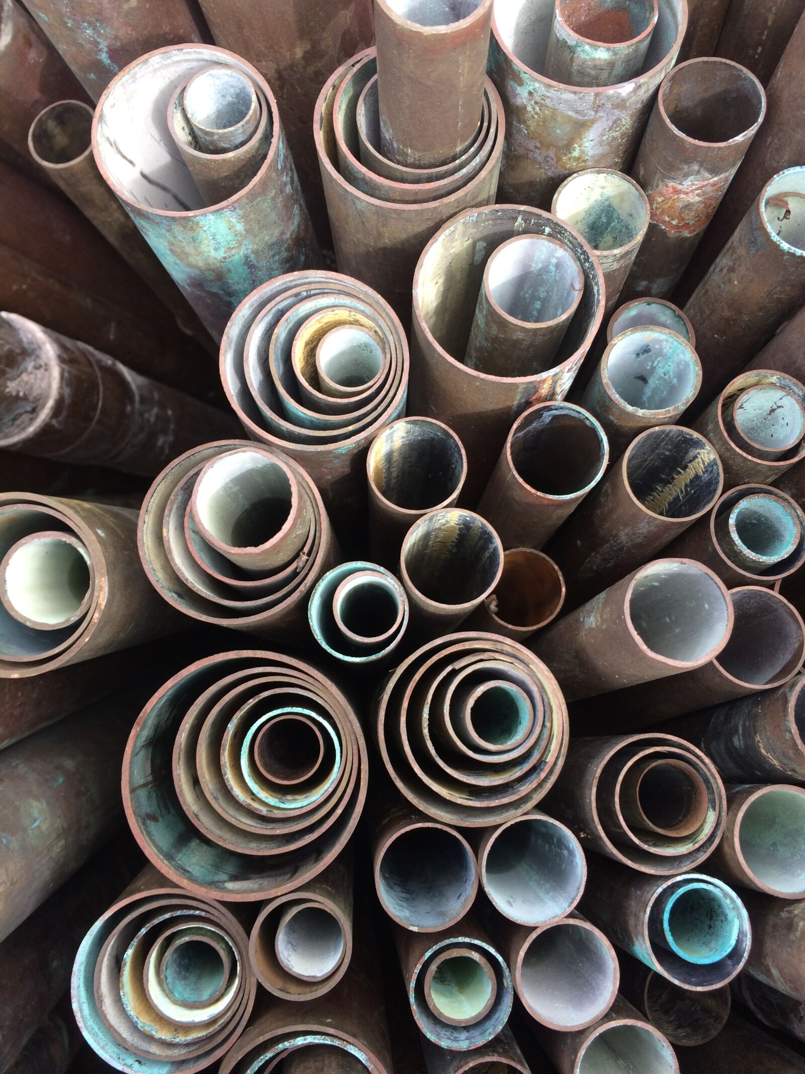 iPhone 5s back camera 4.15mm f/2.2 sample photo. Copper pipes, pipe ends photography