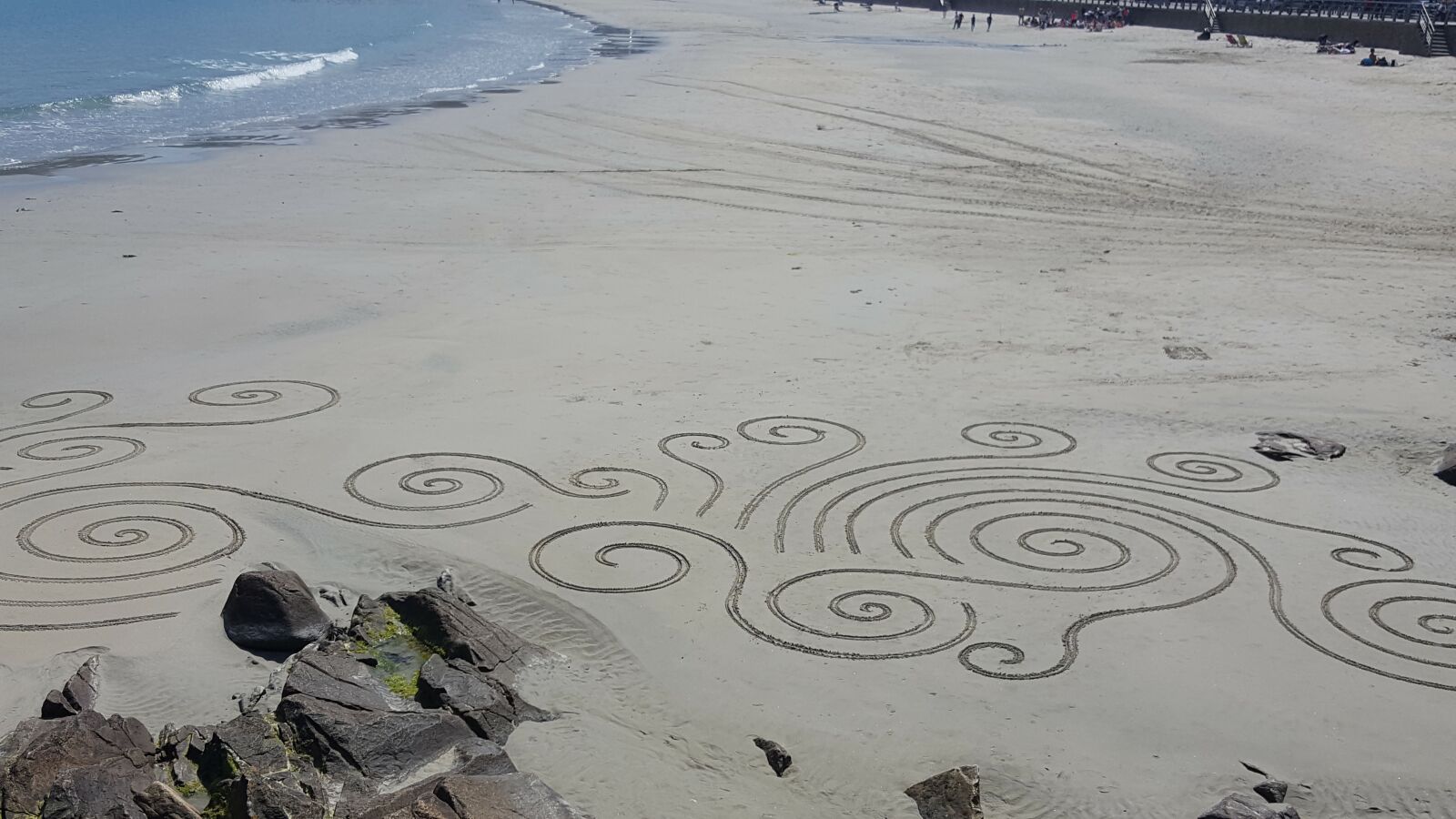 Samsung Galaxy S6 sample photo. Beach, sand art, spirals photography