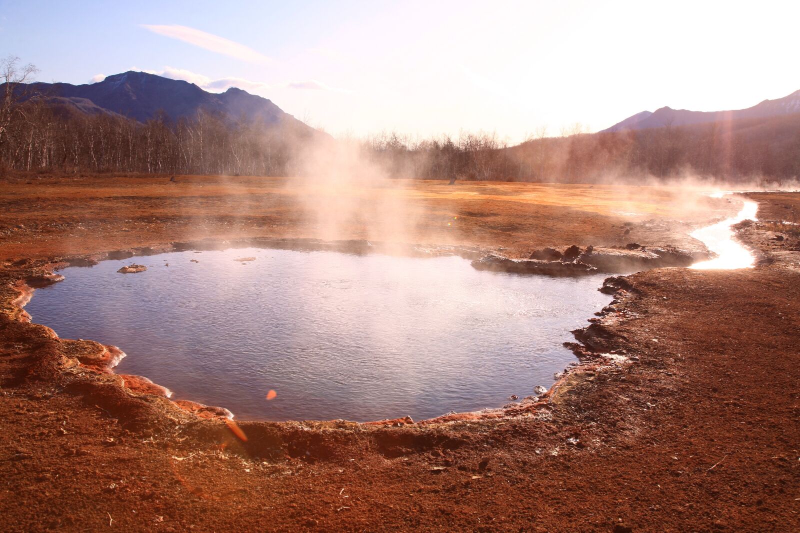 Canon EOS 5D sample photo. Hot spring, forest, mountains photography