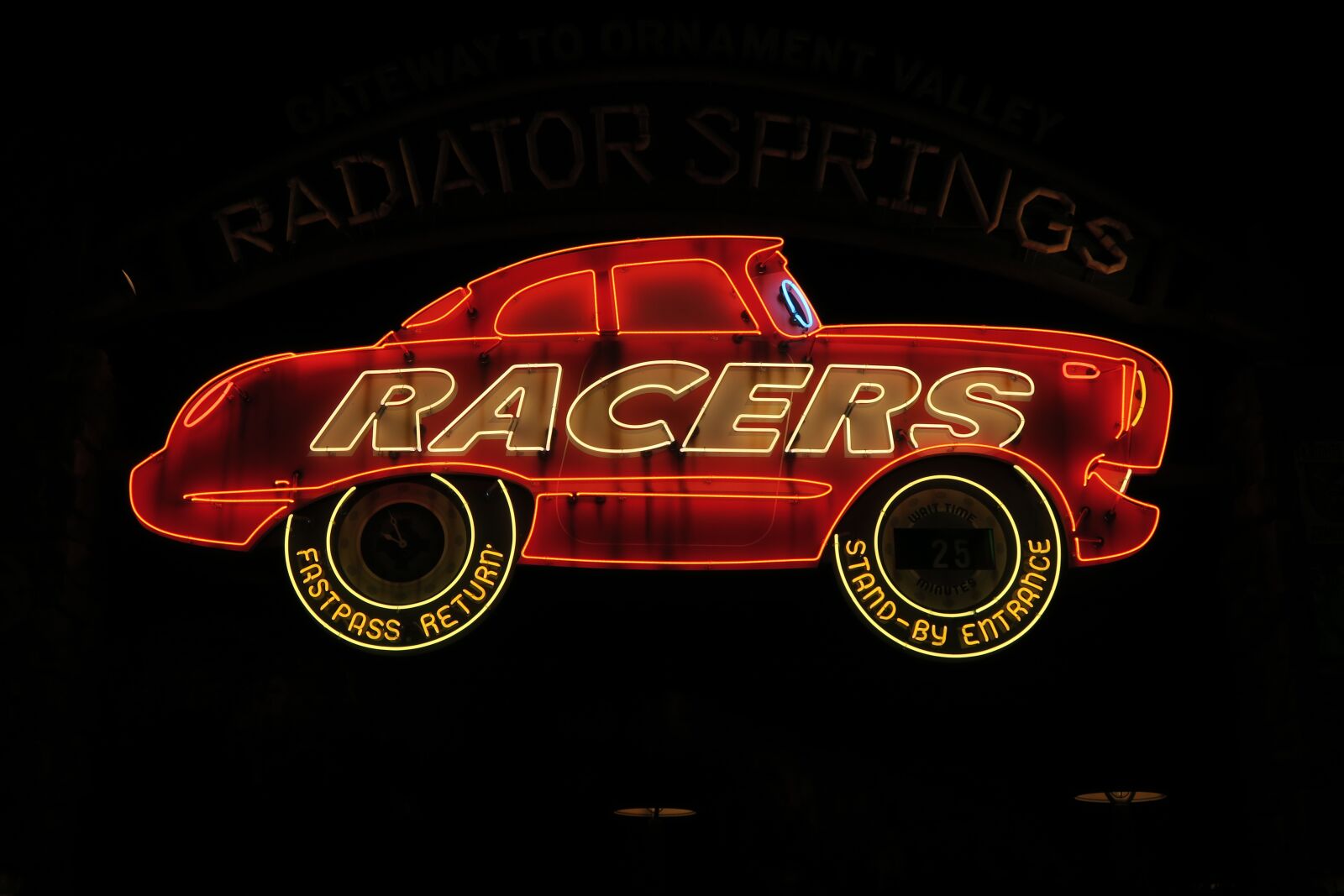 Canon PowerShot G7 X sample photo. Disneyland, racers, neon photography
