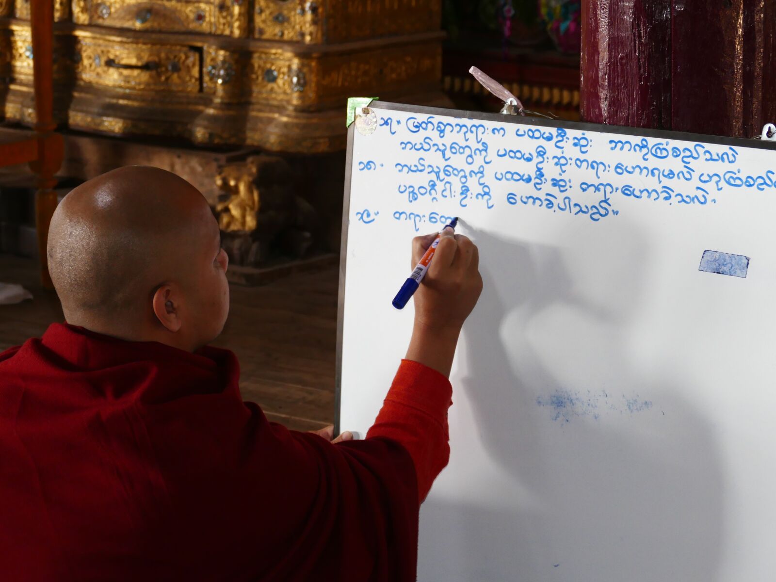 Panasonic Lumix DMC-FZ1000 sample photo. School, write, monk photography