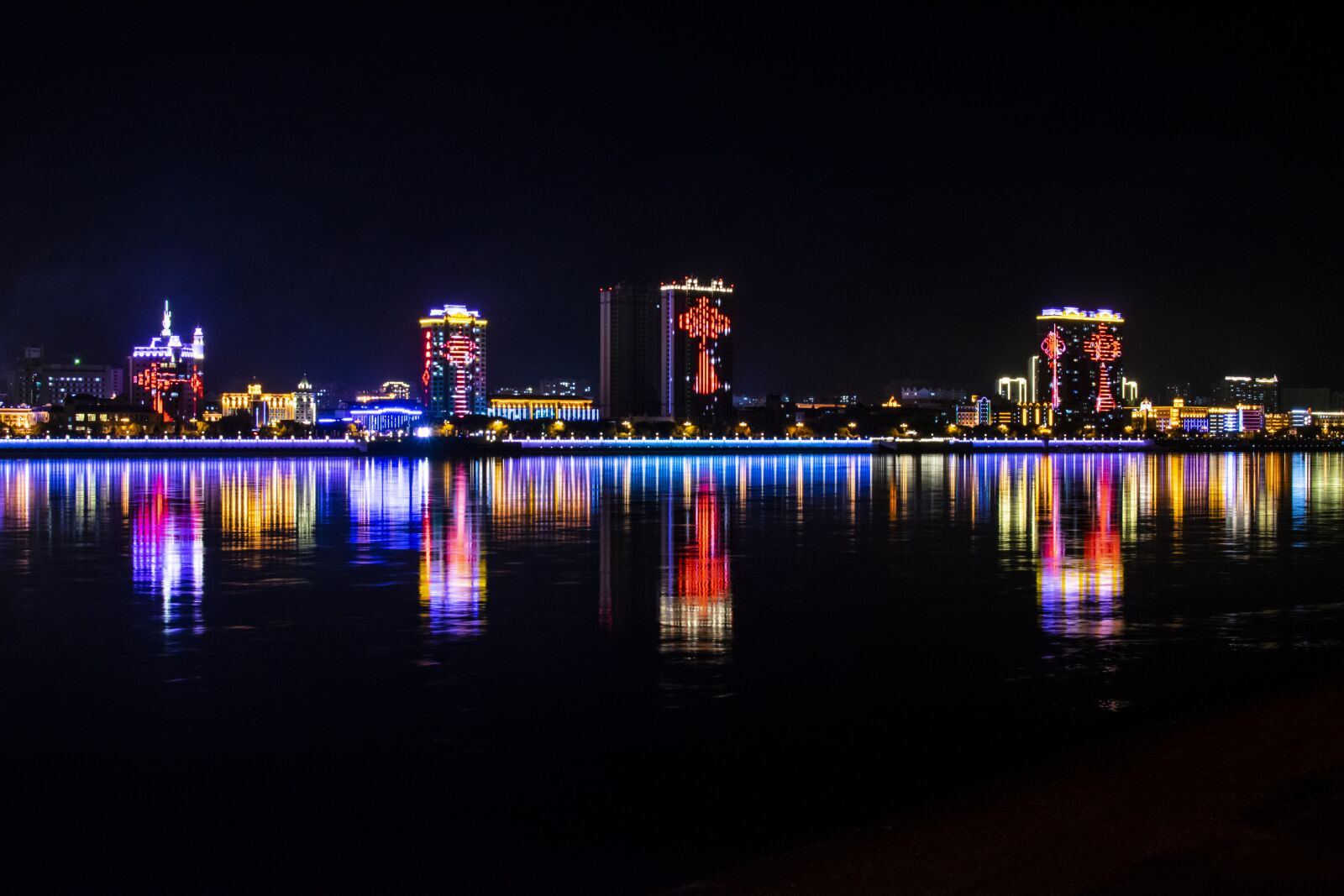 Nikon D5300 sample photo. Night, river, reflection photography