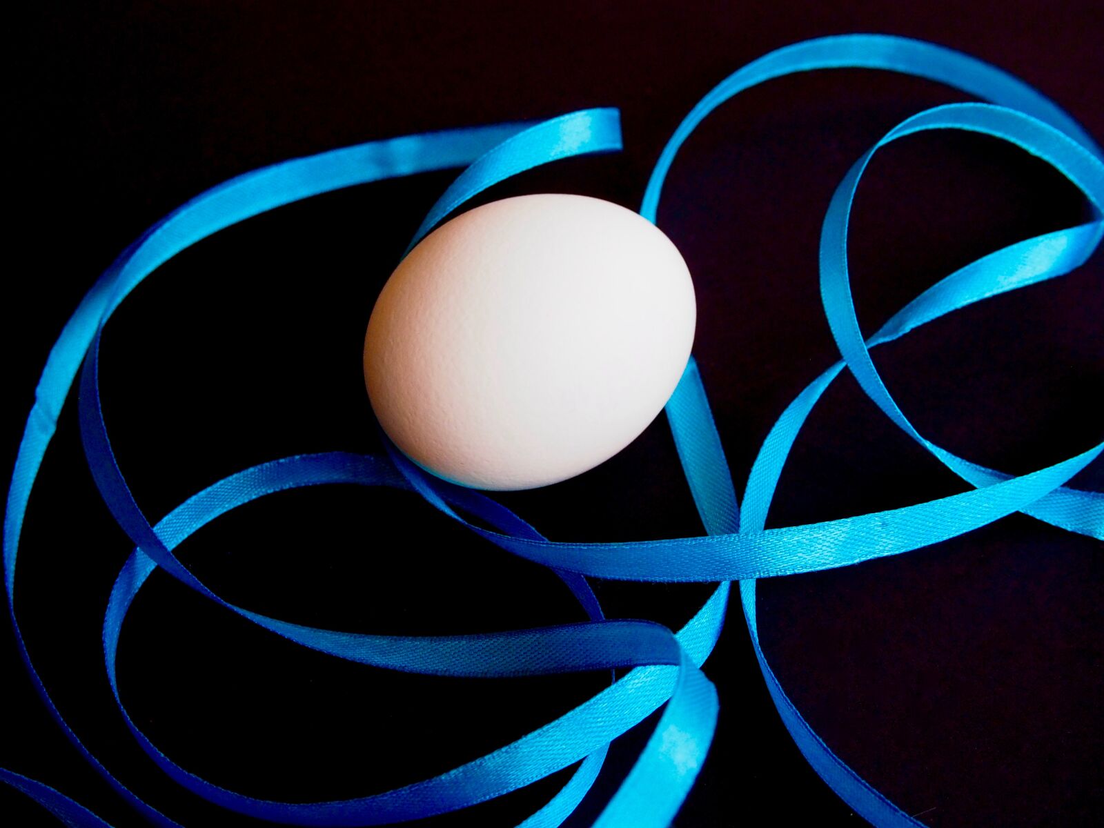 Olympus OM-D E-M5 sample photo. Blue, easter, egg, ribbon photography