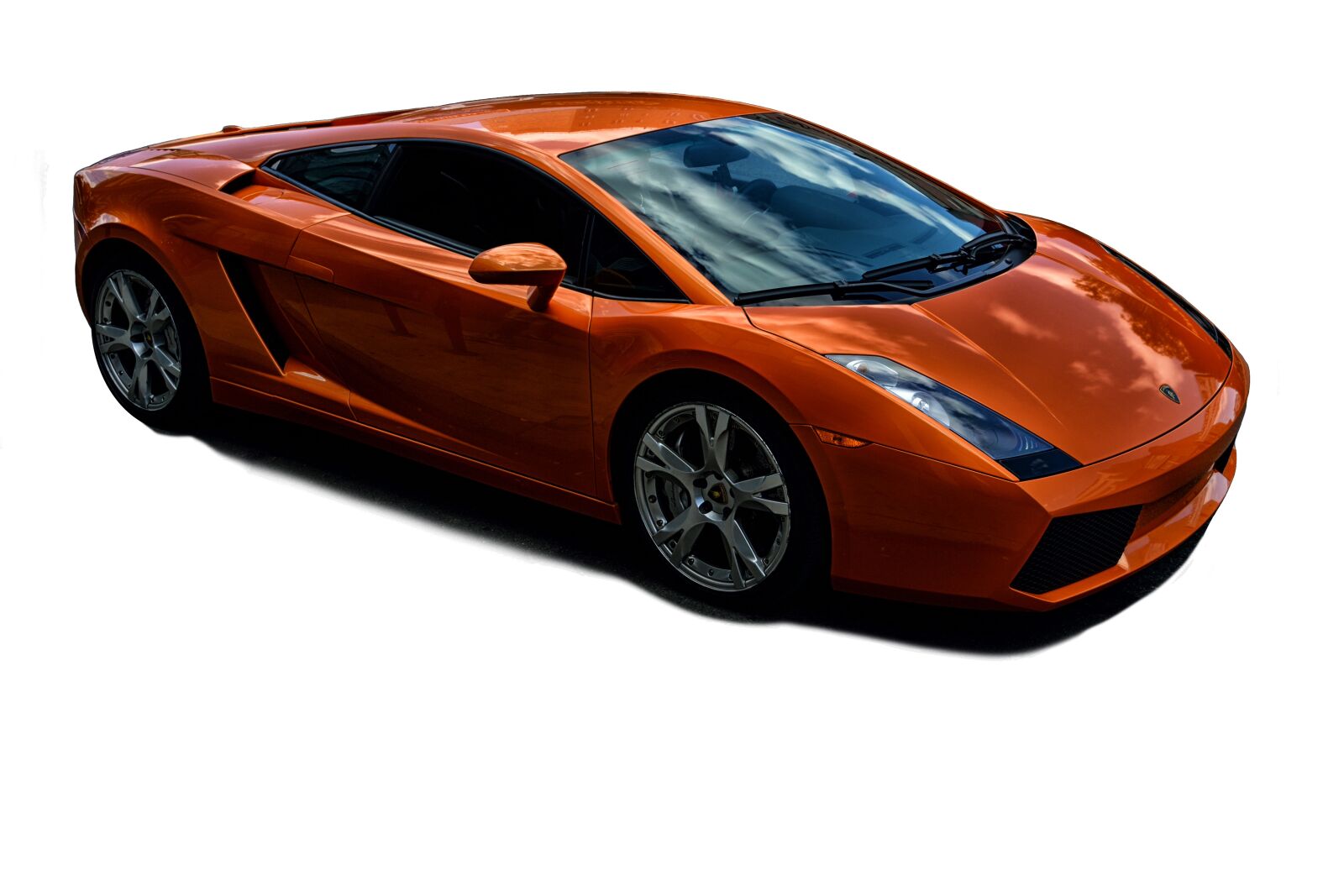 Nikon D3100 sample photo. Tangerine lamborghini, no background photography