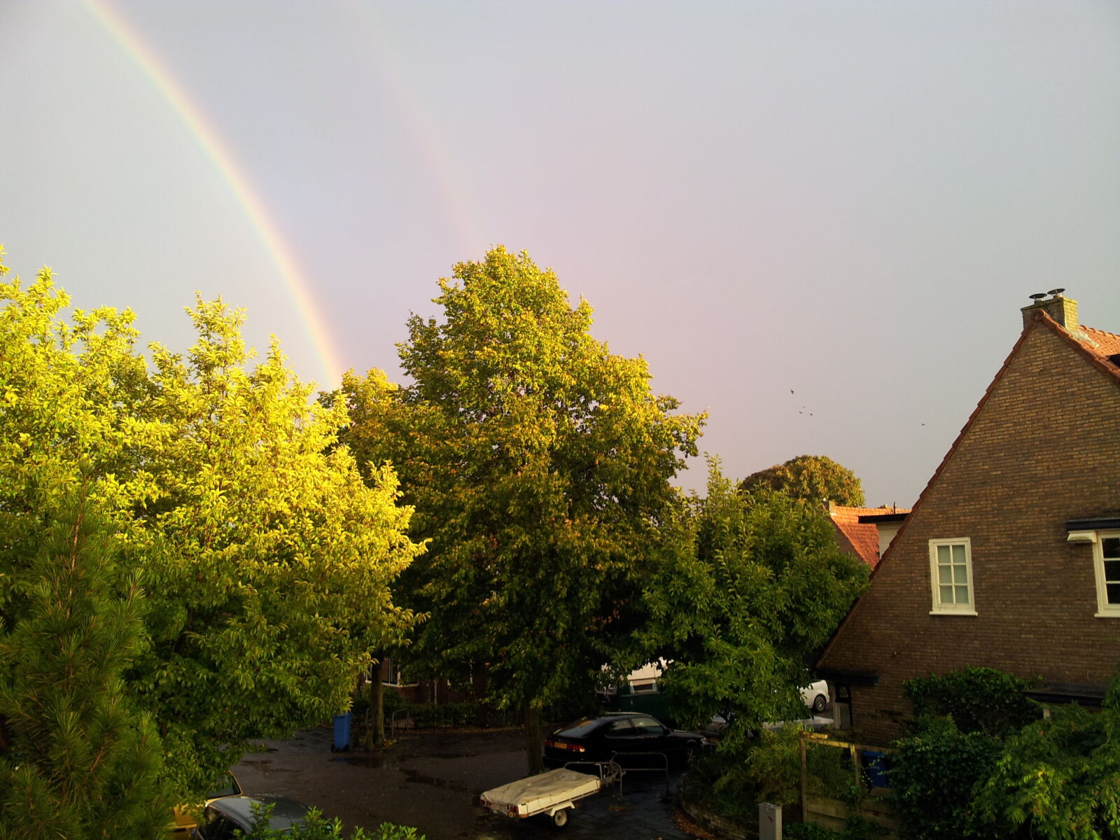 Samsung Galaxy Note sample photo. Double, house, rainbow, town photography