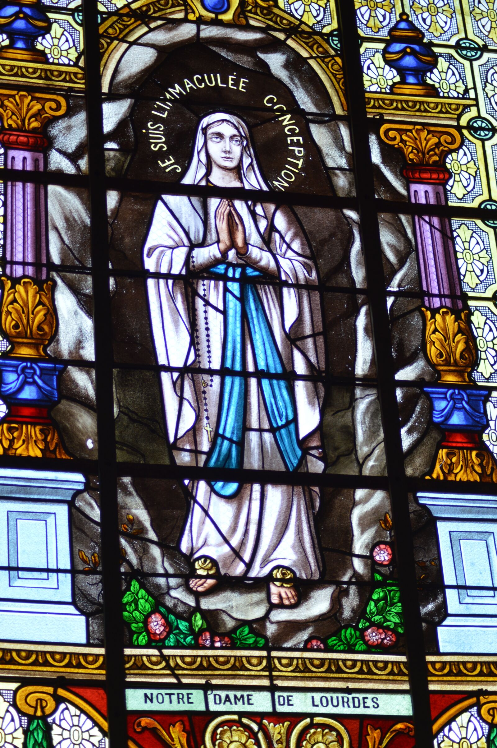 Nikon D3200 sample photo. Stained glass, mary, colorful photography