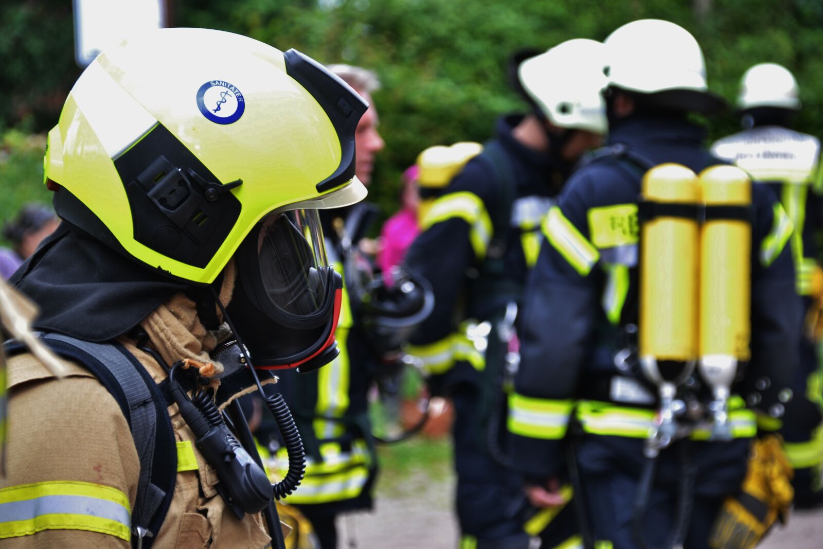 Nikon D3100 sample photo. Human, helm, fire photography