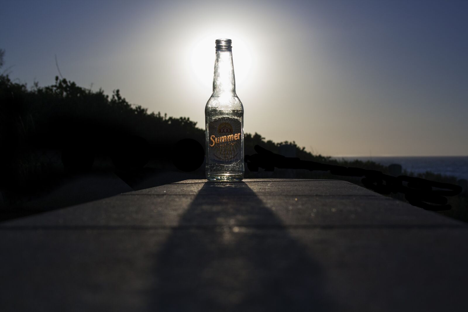 Canon EF-S 18-55mm F3.5-5.6 II sample photo. Sunset, bottle, beer photography