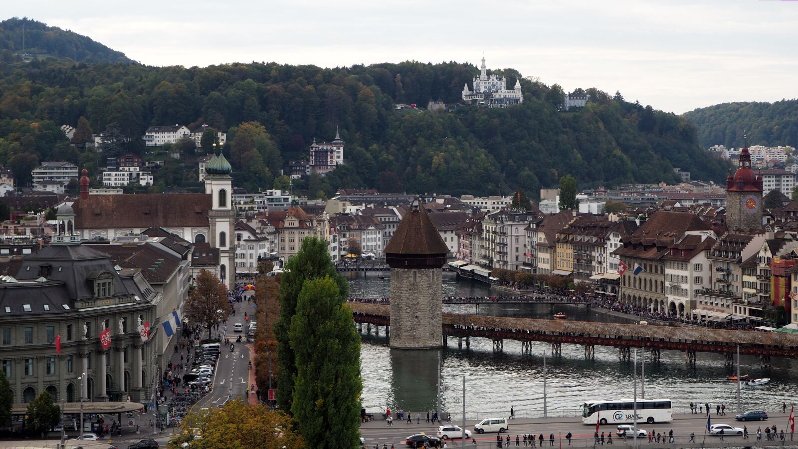 Olympus OM-D E-M10 II sample photo. Lucerne, chapel bridge, water photography