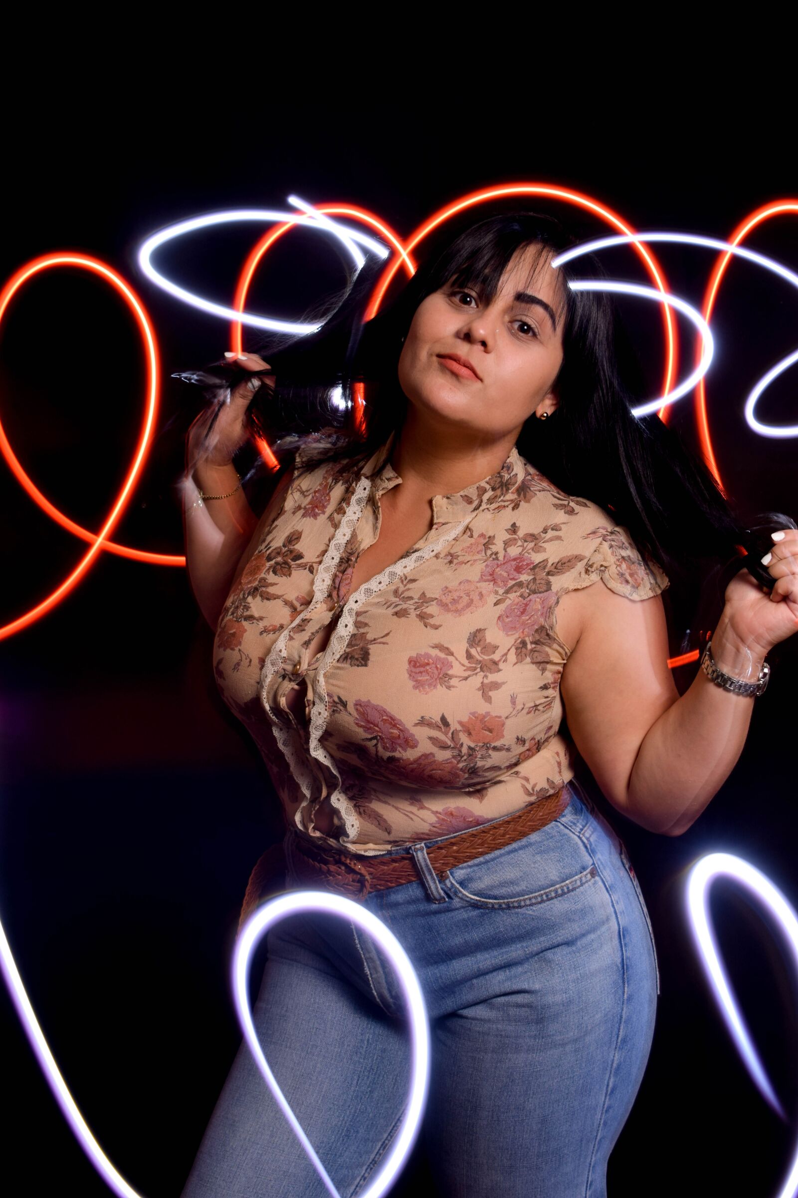 Nikon D3300 sample photo. Model, pose, black background photography