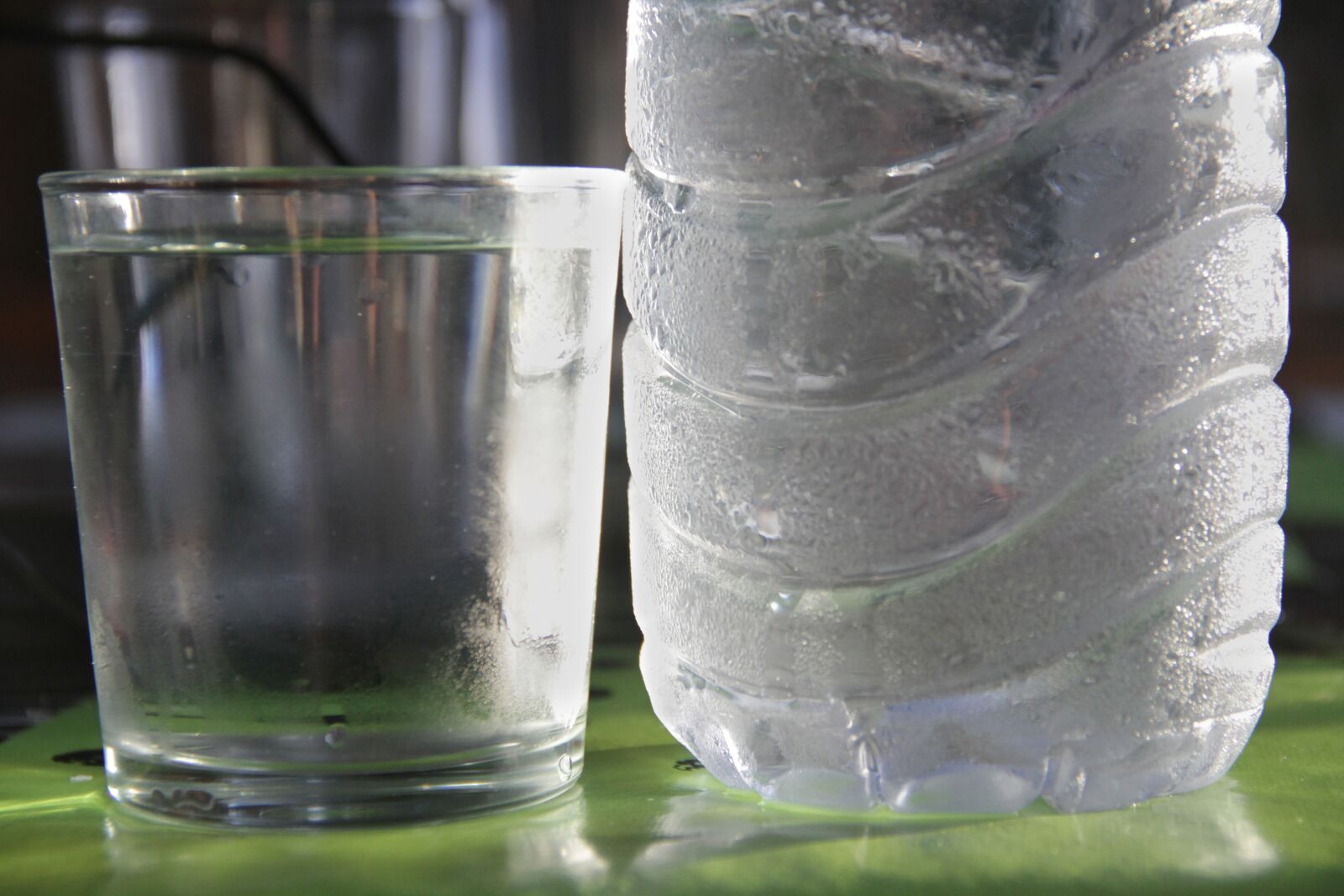 Canon EOS 7D sample photo. Cold water, bottle, glass photography
